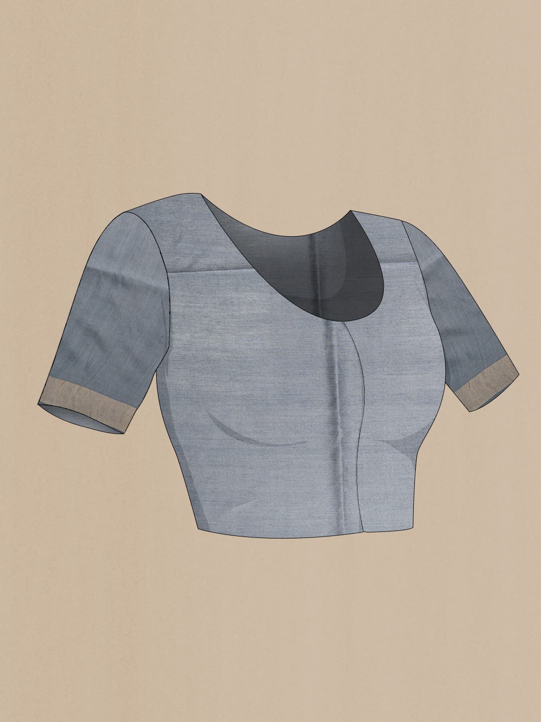 Grey Tussar Silk Saree
