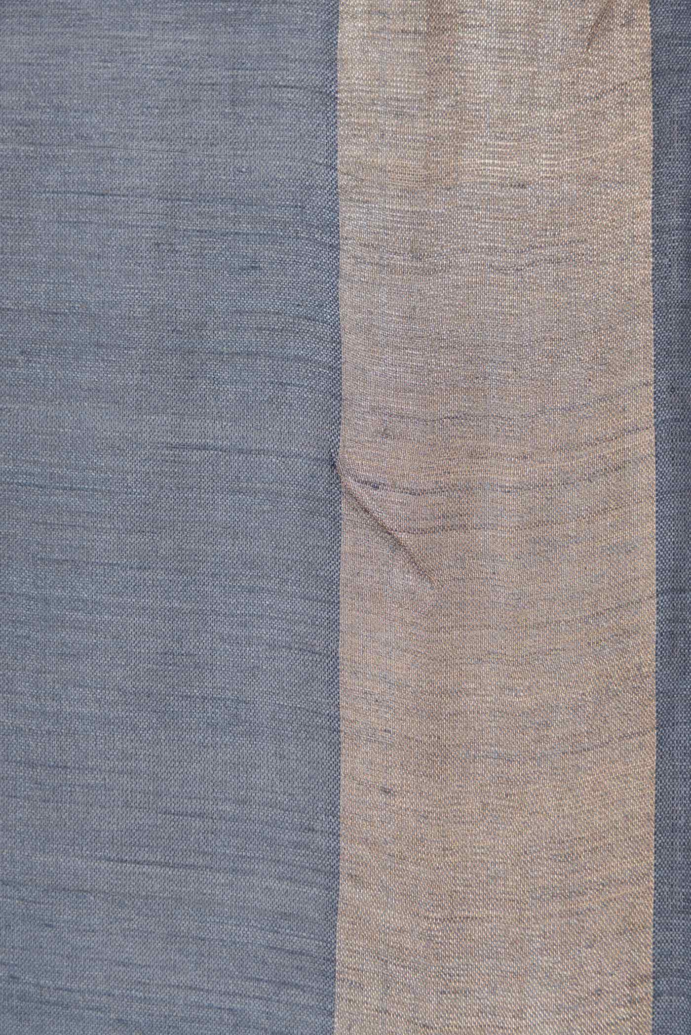 Grey Tussar Silk Saree