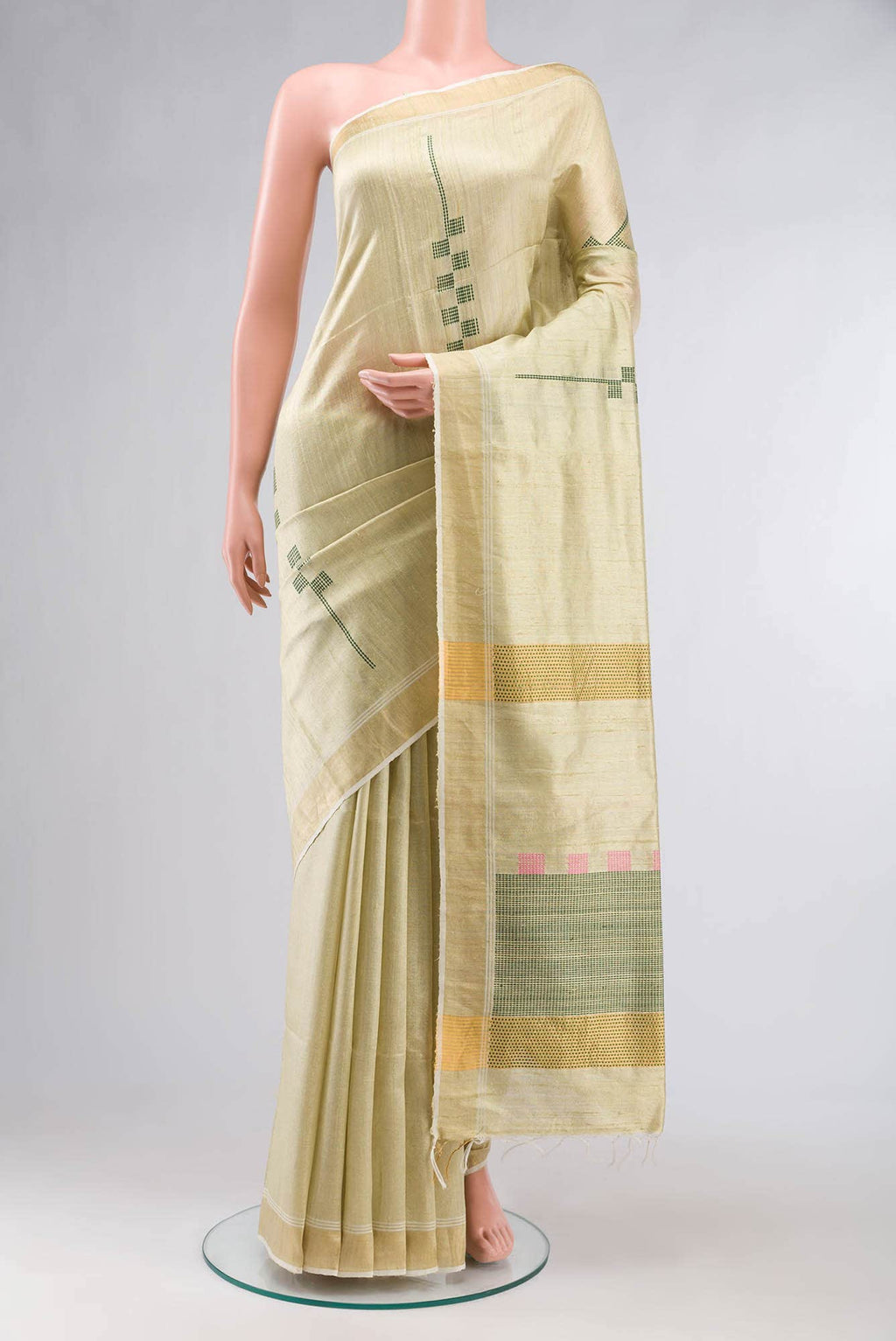 Yellow Raw Silk Saree