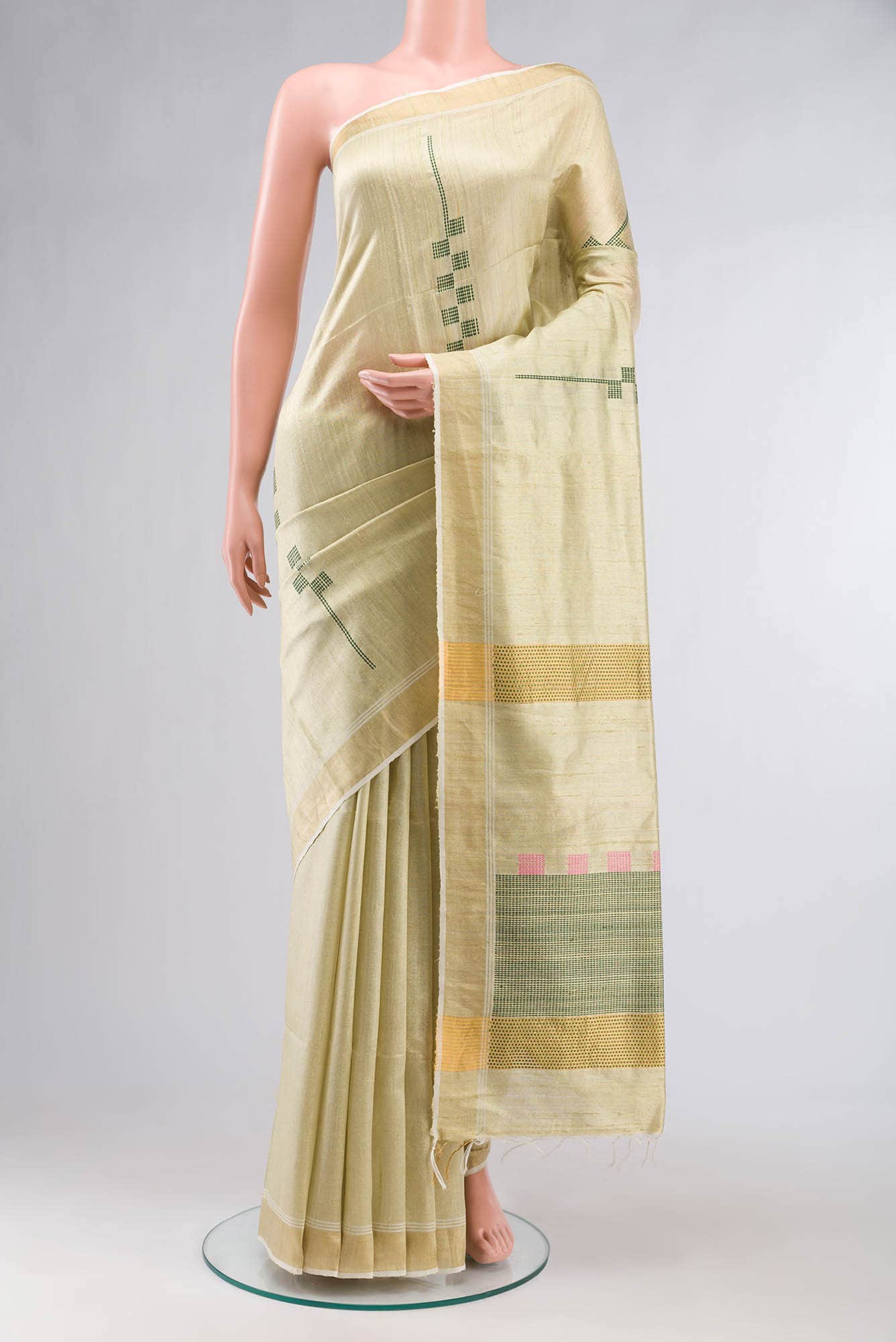 Yellow Raw Silk Saree