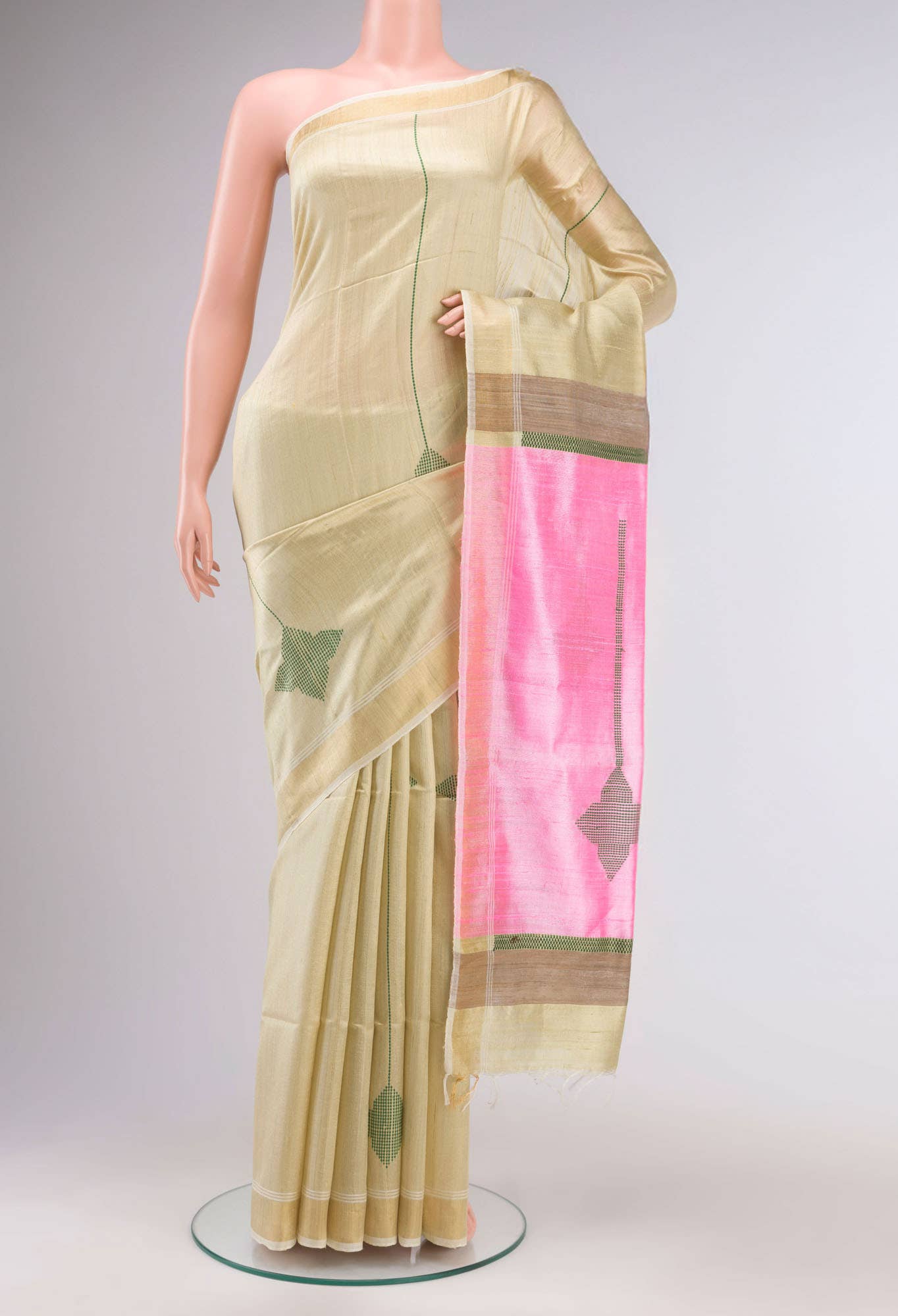Beige Raw Silk Saree