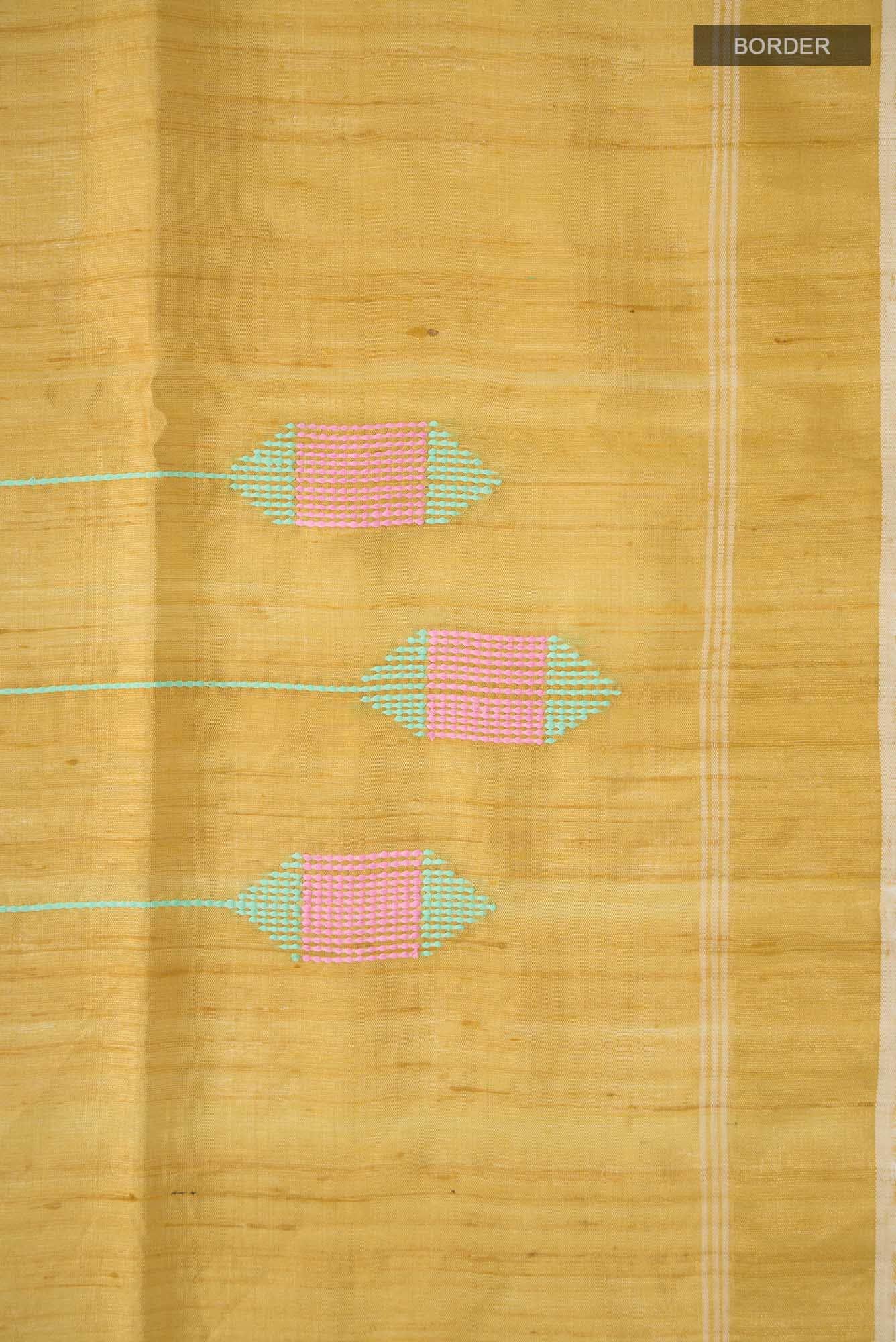 Yellow Raw Silk Saree