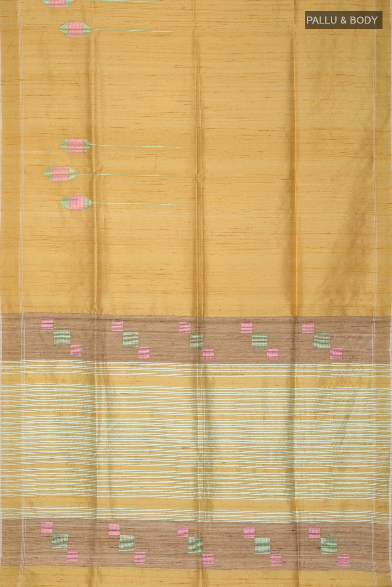 Yellow Raw Silk Saree
