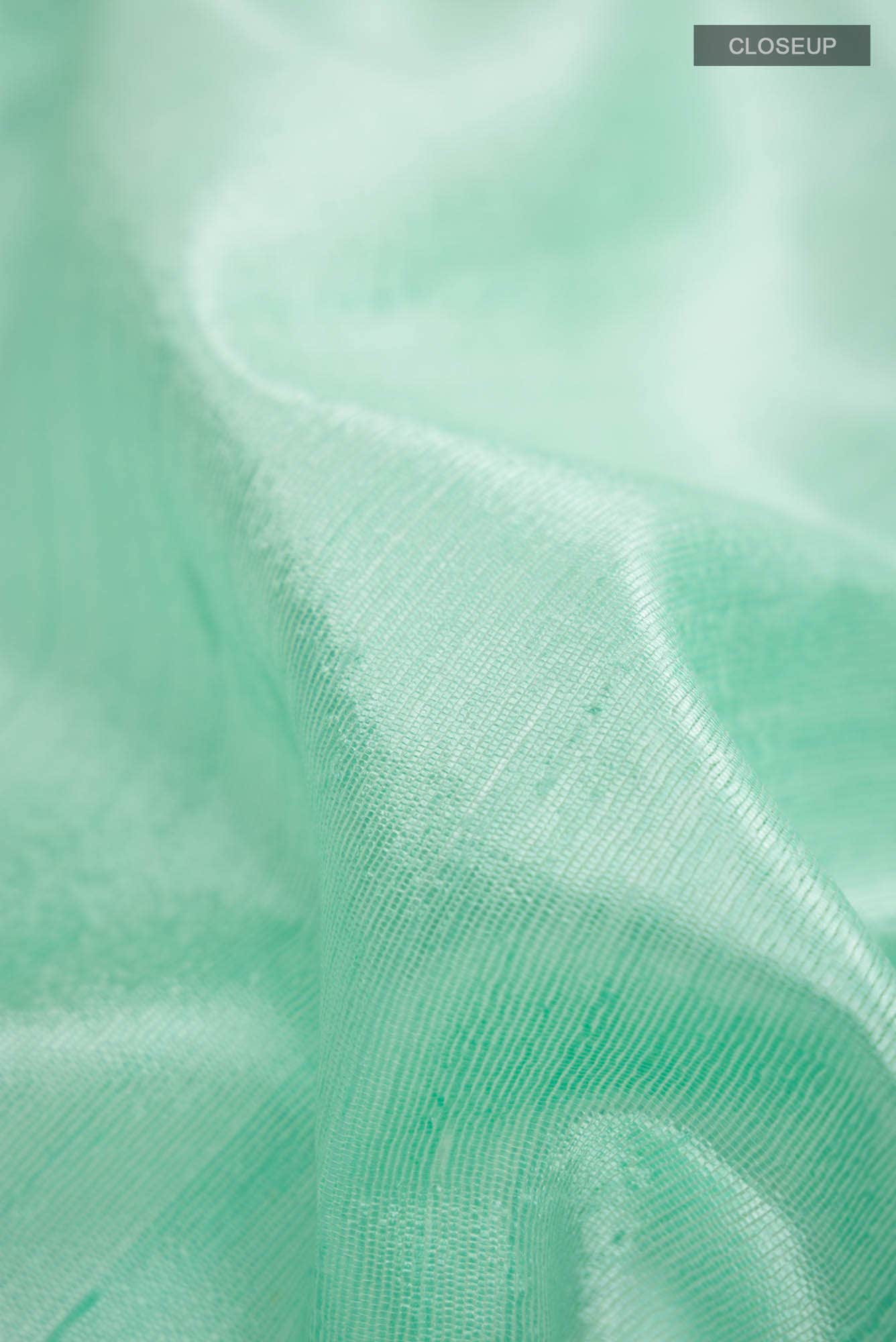 Mint Green Raw Silk Saree
