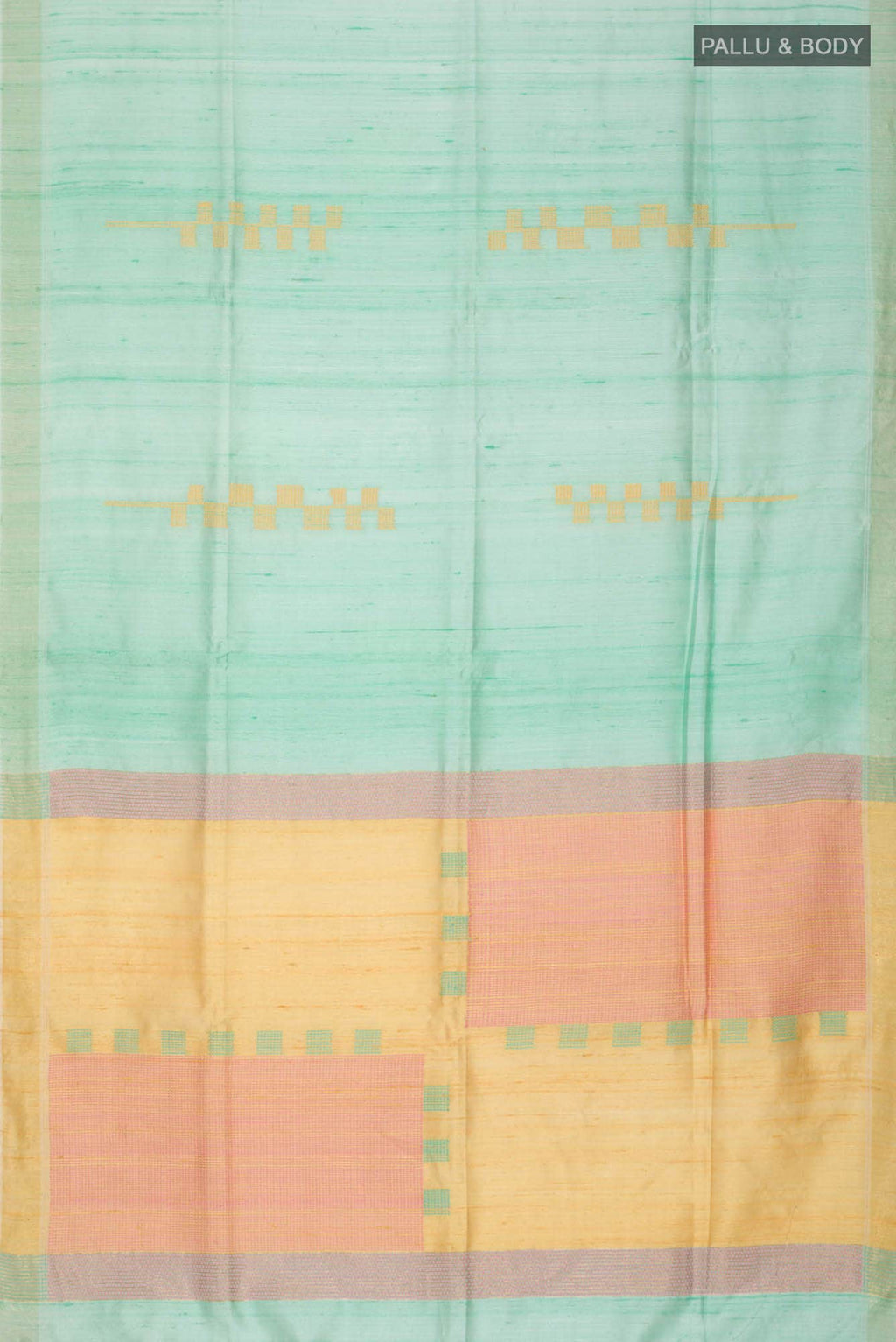 Mint Green Raw Silk Saree