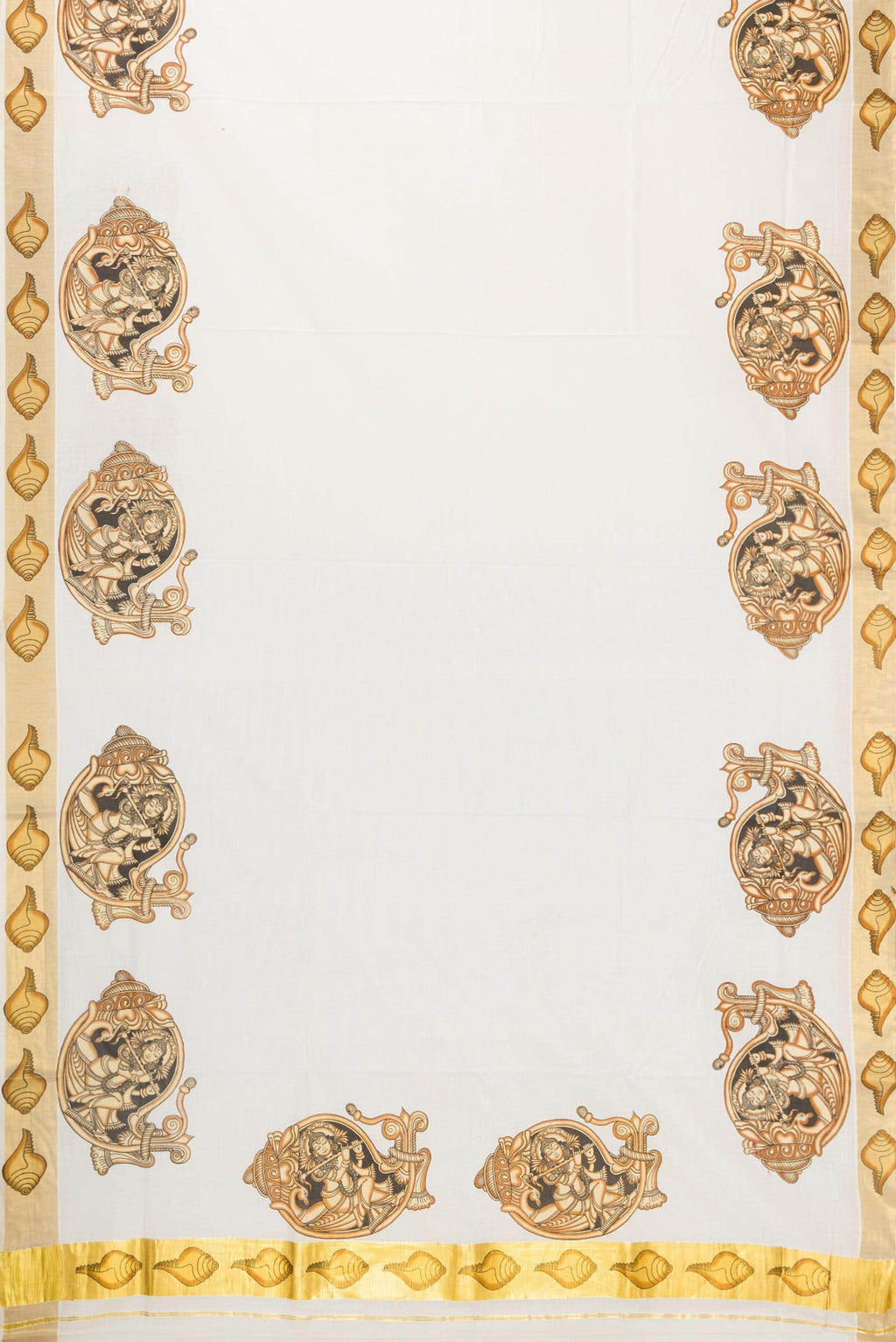 Off White Dual Tone Kerala Cotton Saree