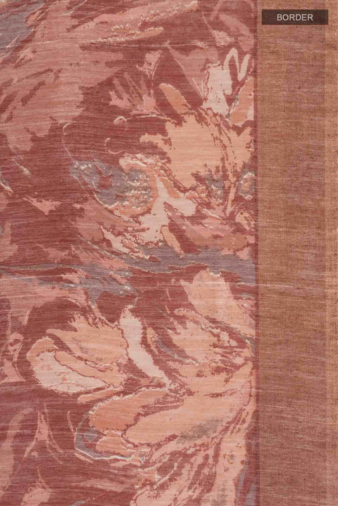Brown Bhagalpuri Tussar Silk Saree