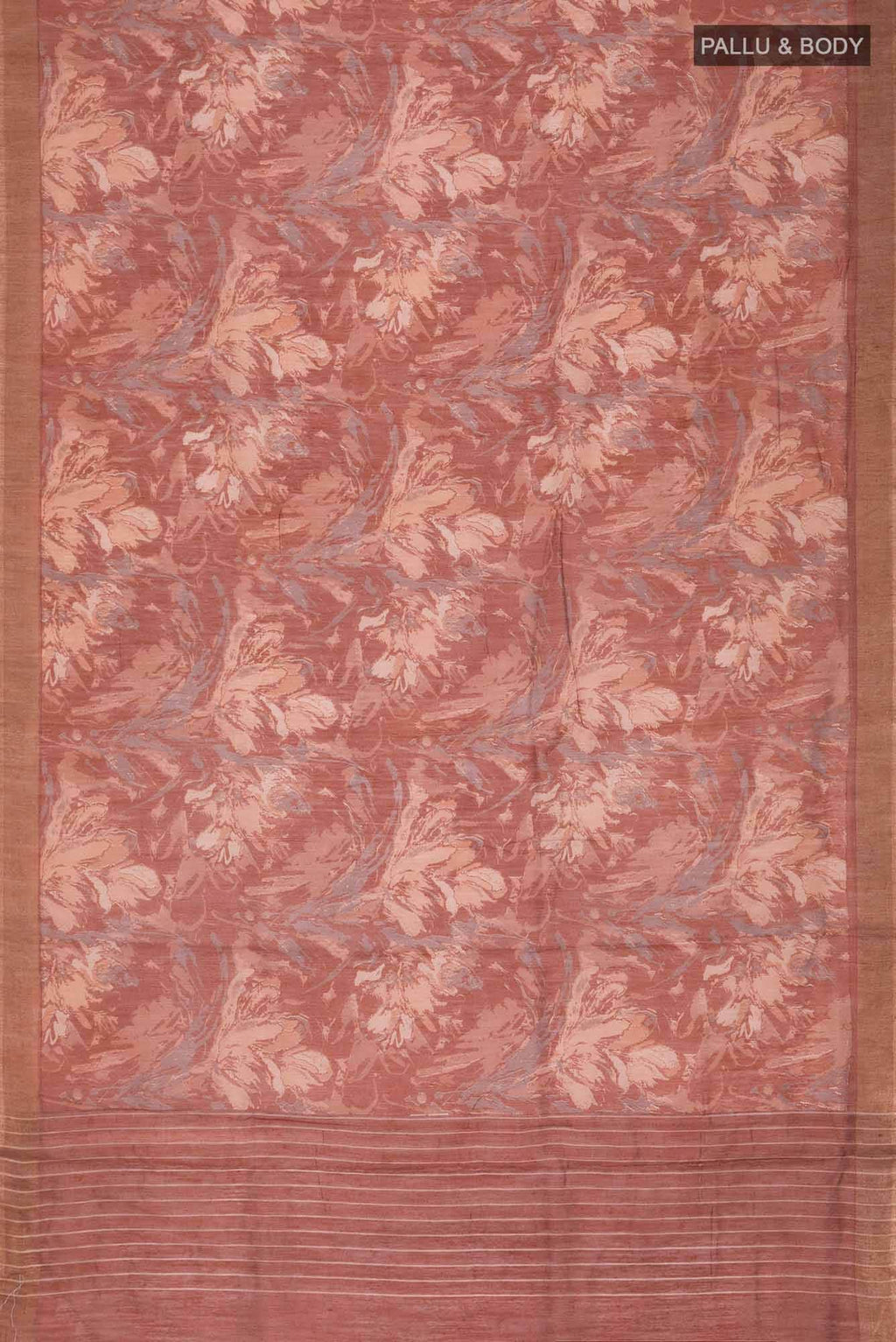 Brown Bhagalpuri Tussar Silk Saree