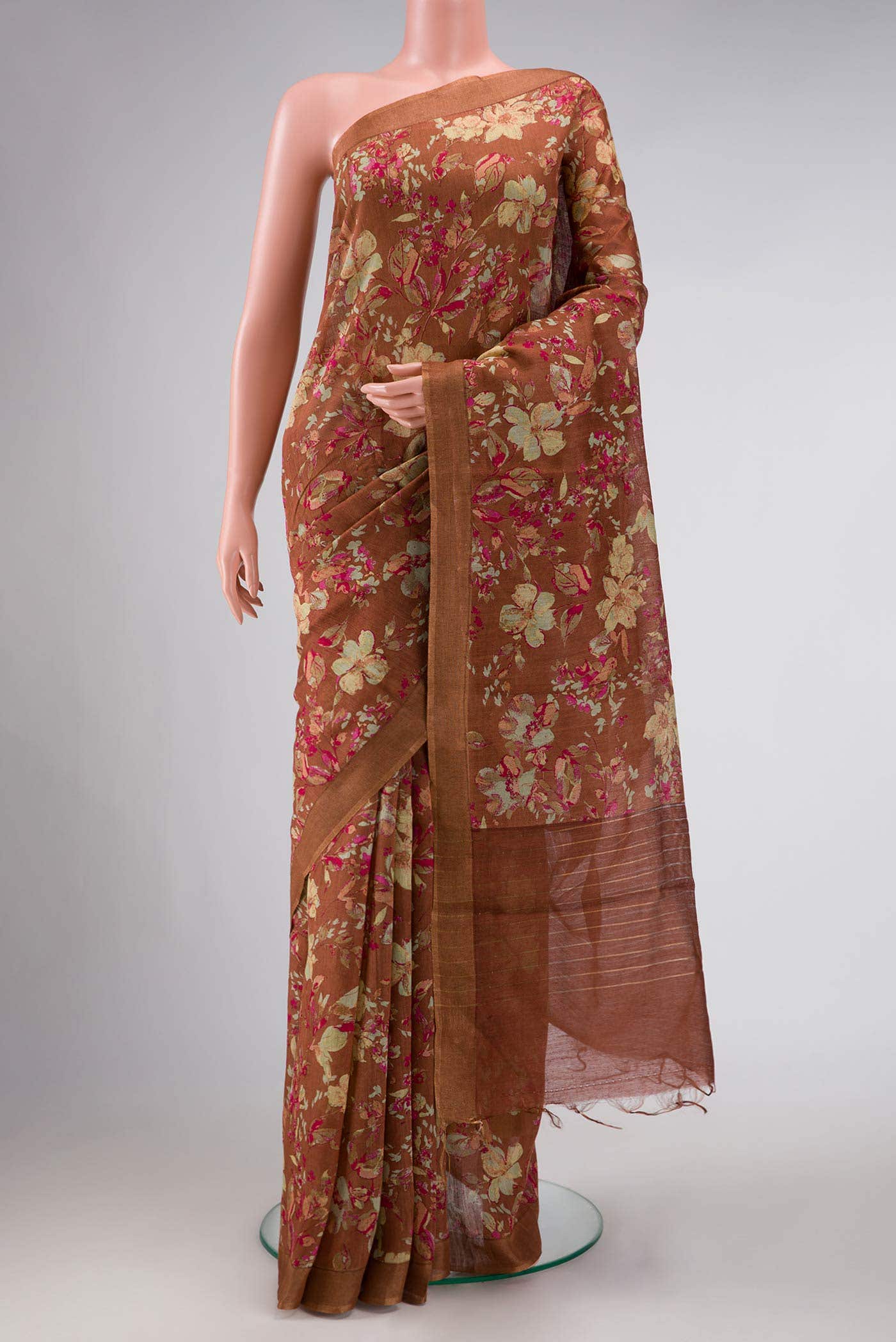 Bronze Tussar Silk Saree