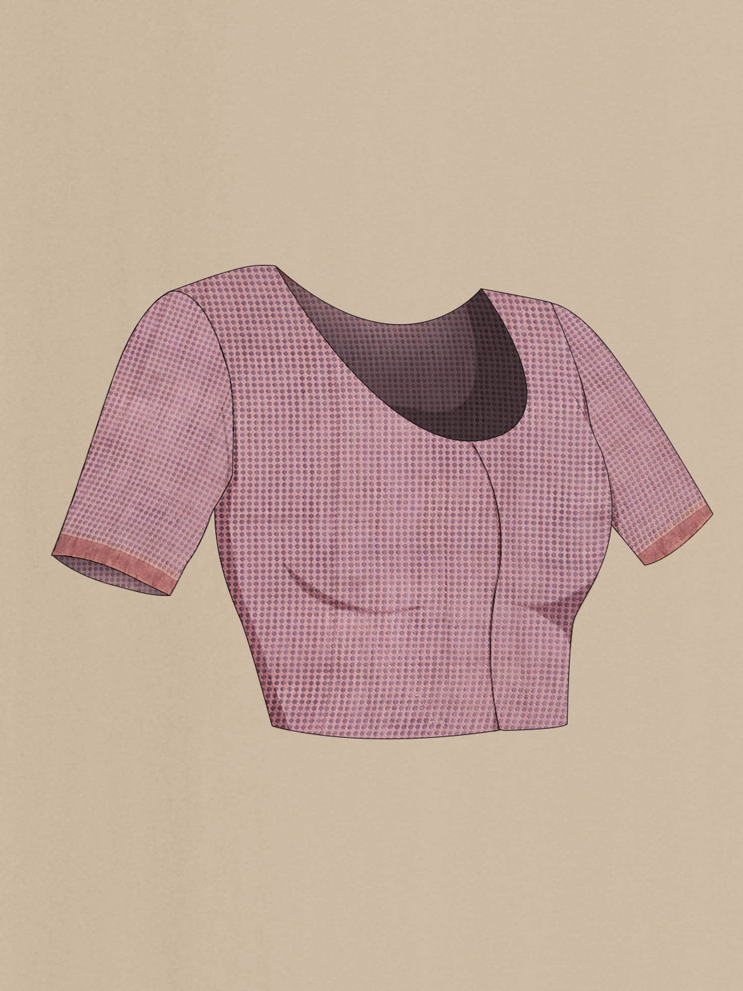 Mauve Bhagalpuri Tussar Silk Saree