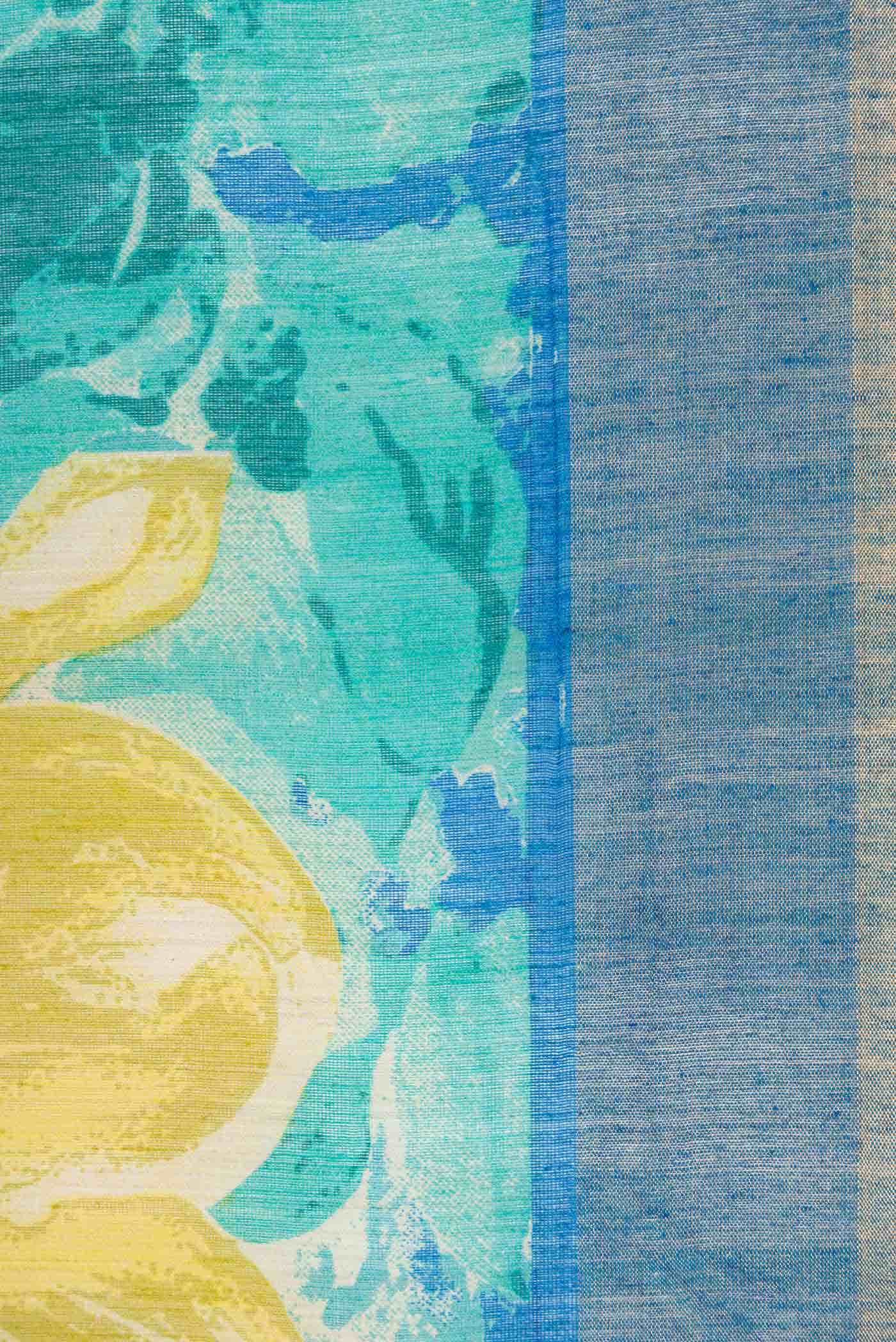 Sea Green Tussar Silk Saree