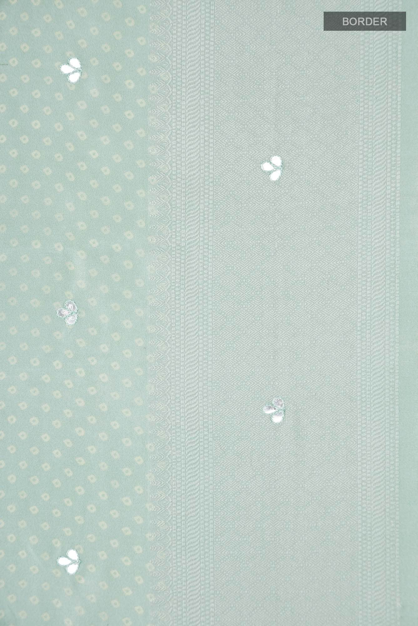 Mint Green Tussar Silk Saree