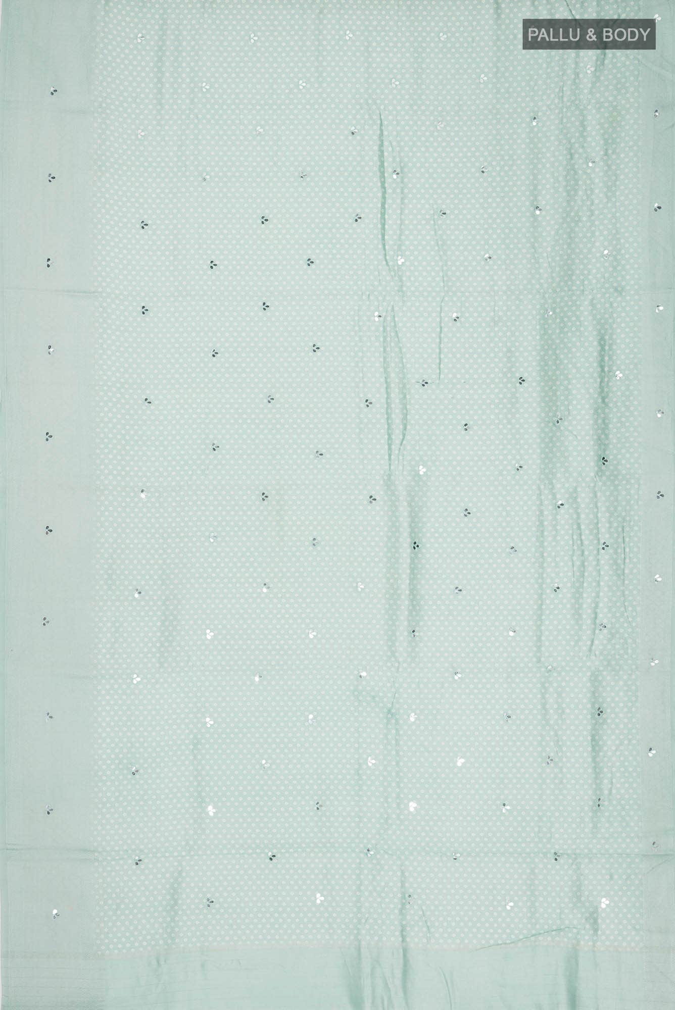 Mint Green Tussar Silk Saree