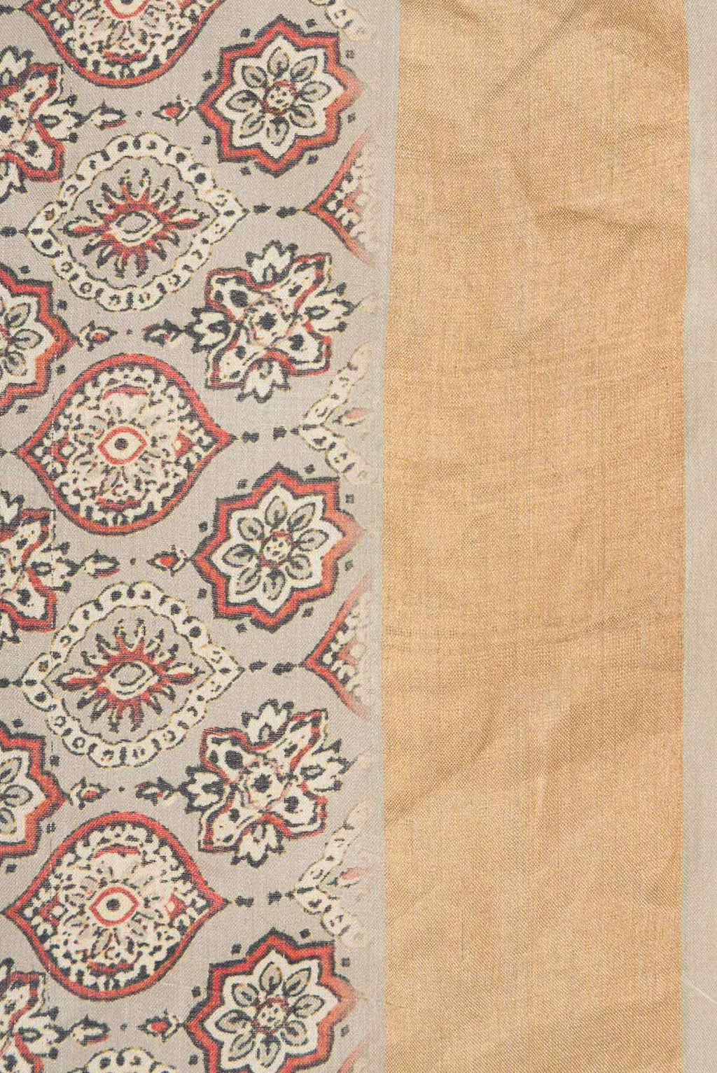Grey Tussar Silk Saree