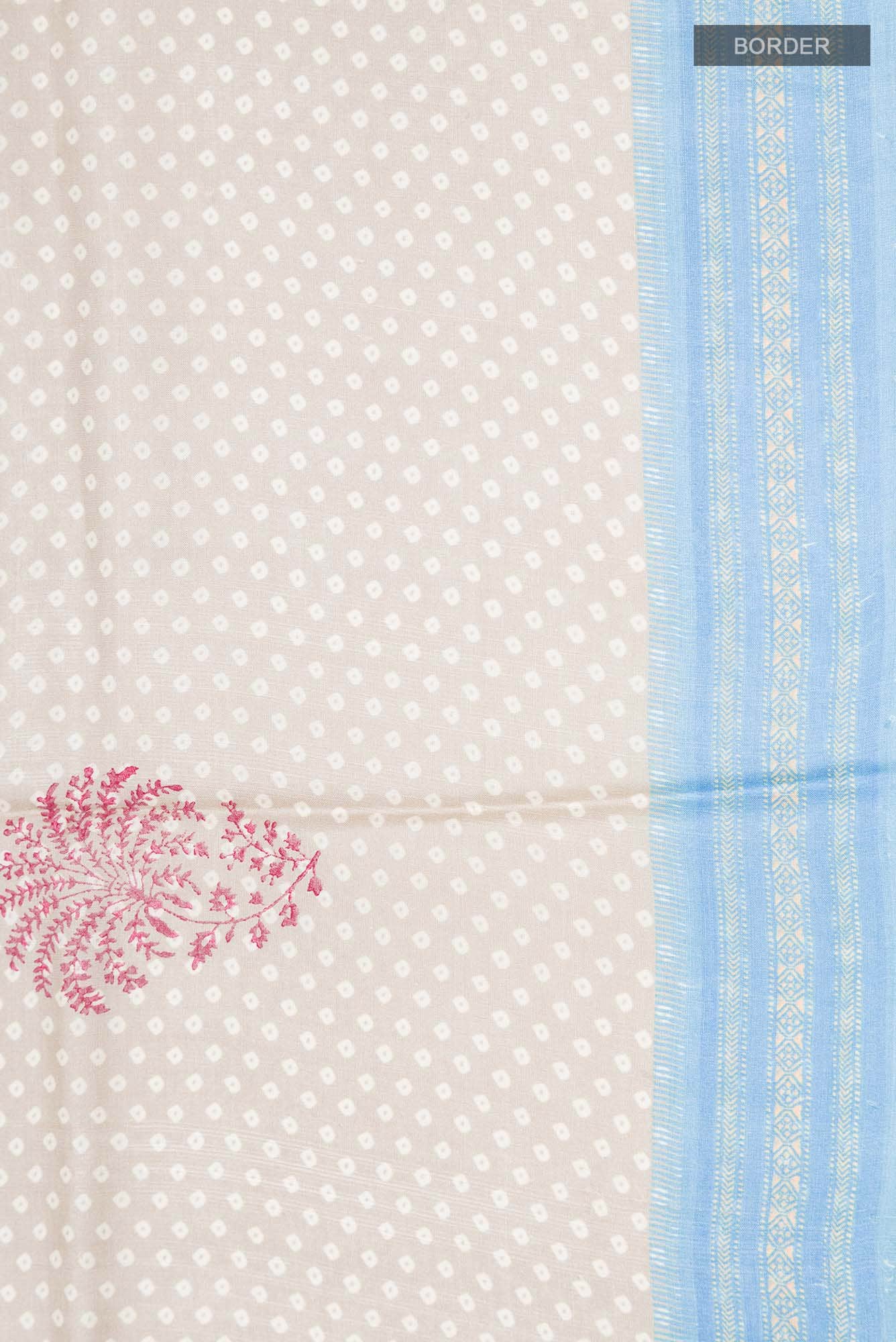 Beige Tussar Silk Saree