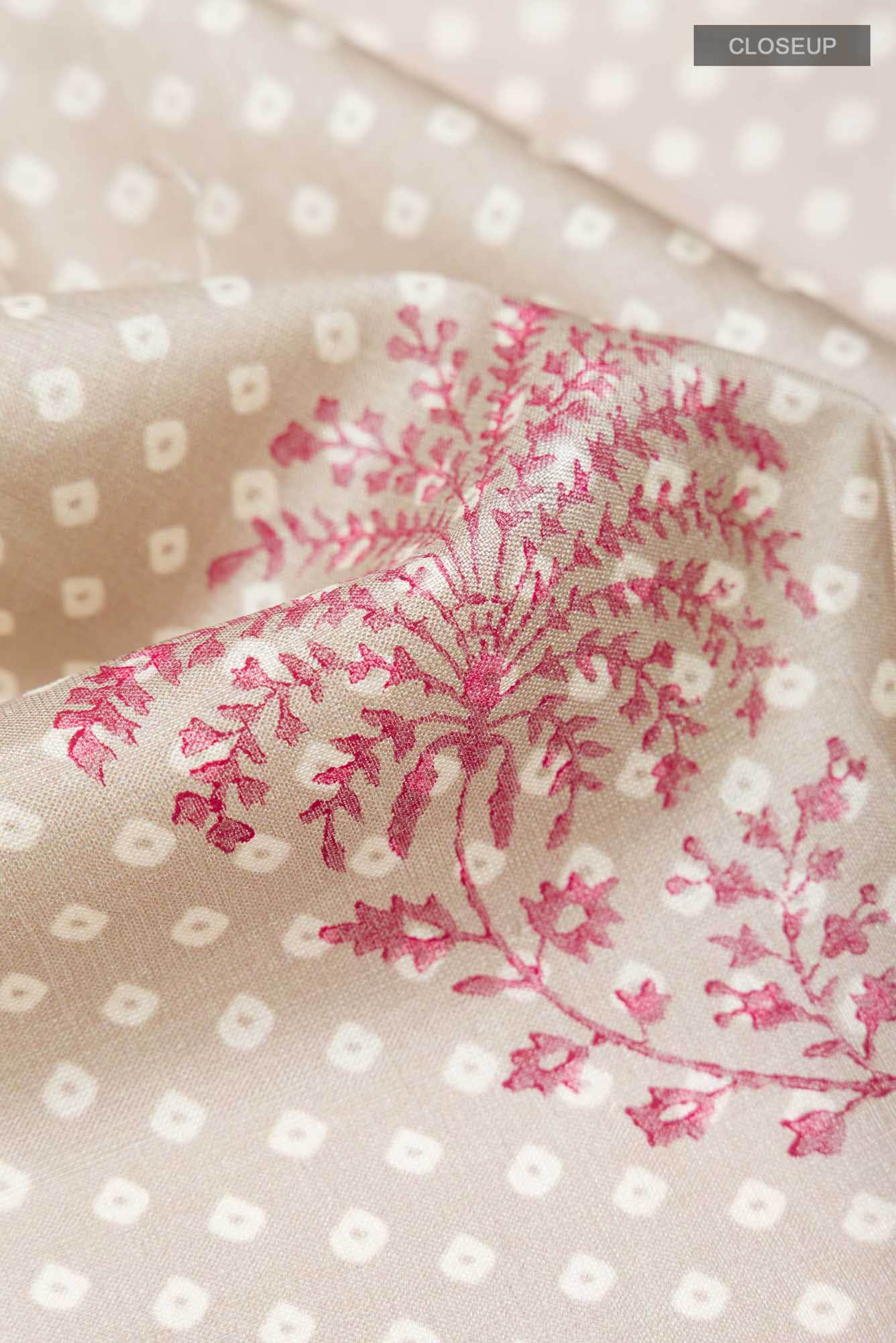 Beige Tussar Silk Saree
