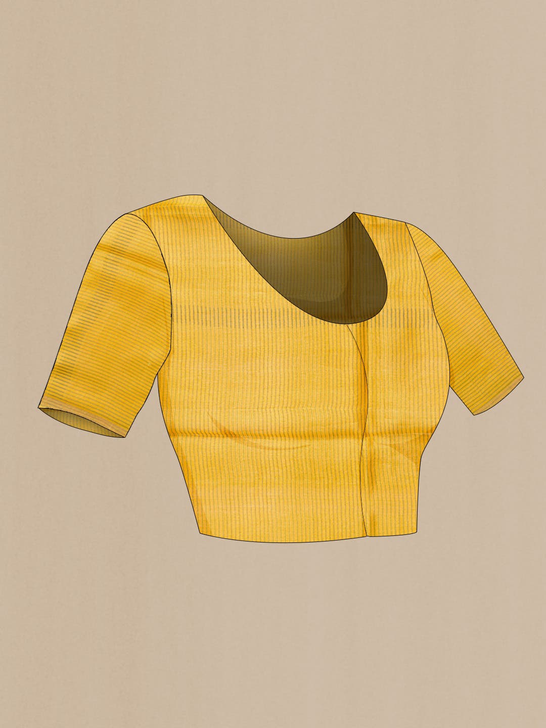 Yellow Dual Tone Tussar Silk Saree
