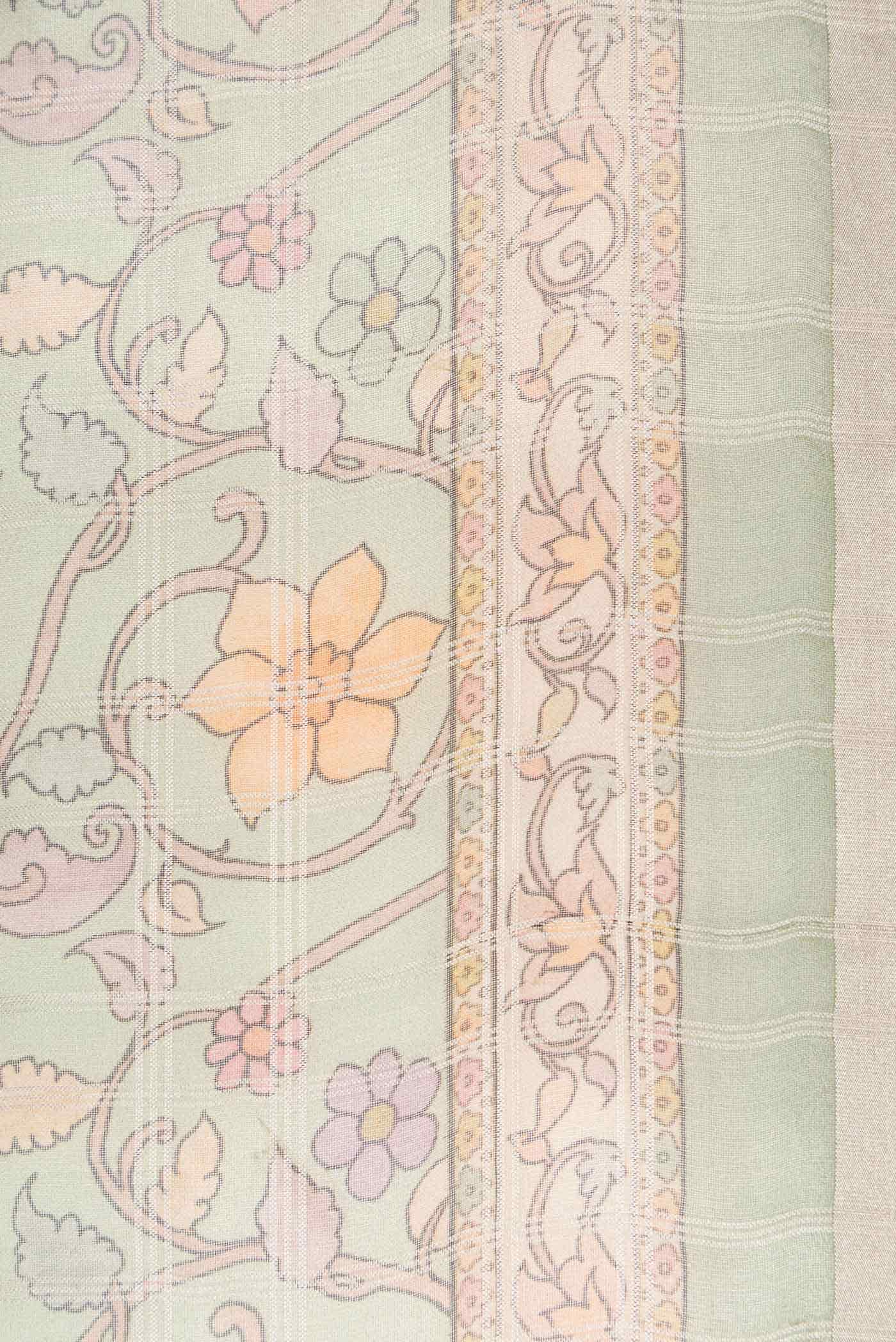 Pista Green Organza Silk Saree
