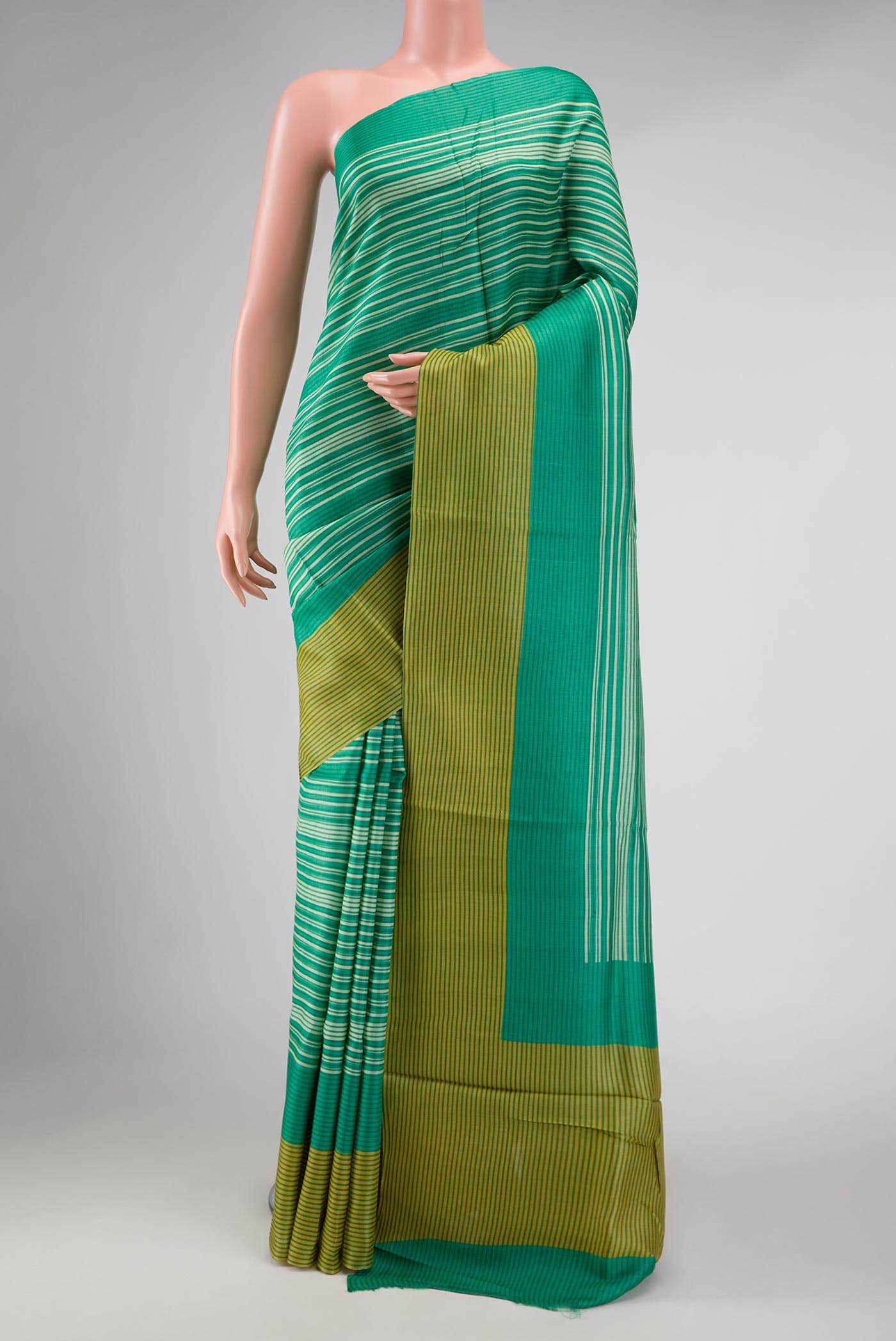 Green Tussar Silk Saree