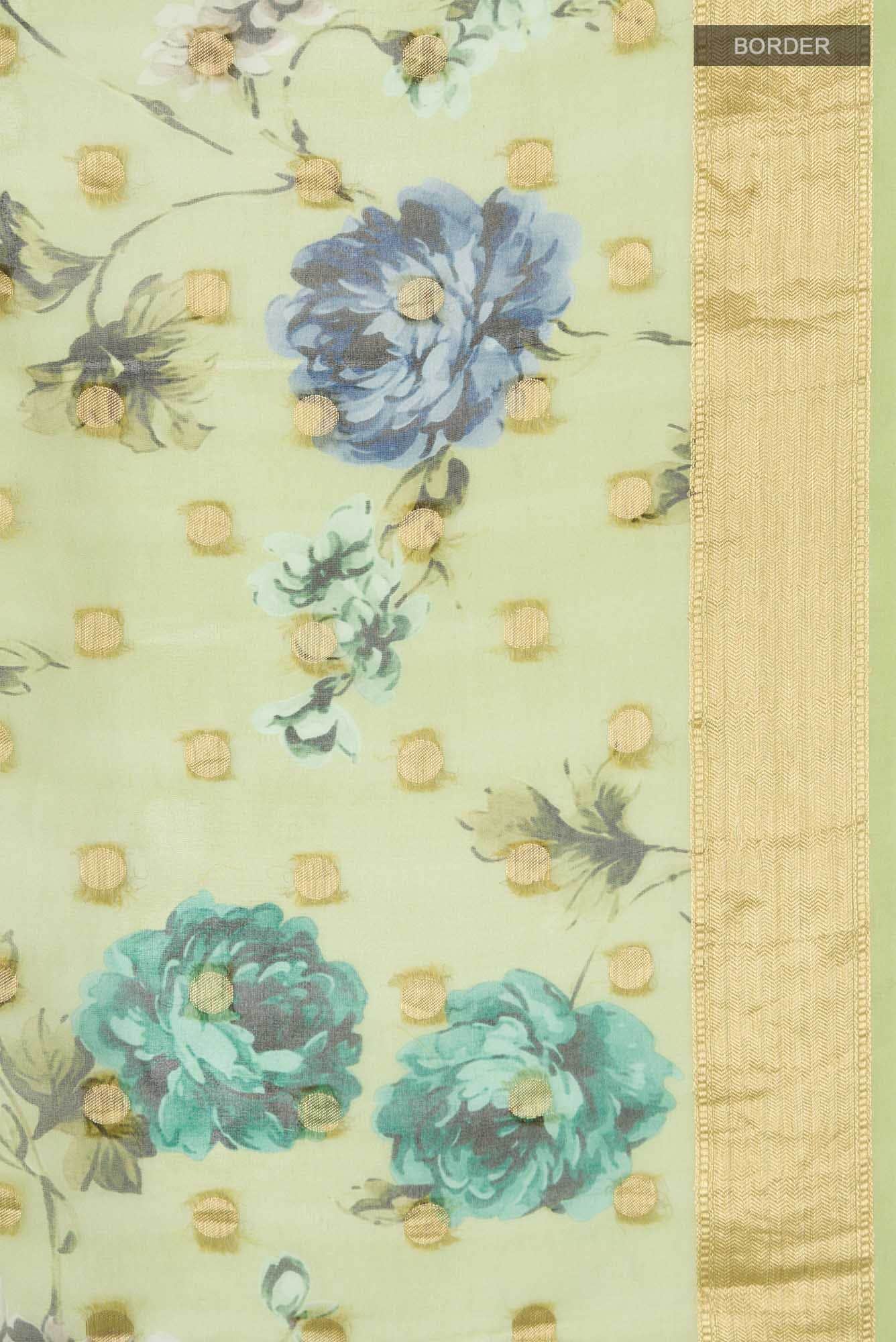 Green Organza Silk Saree