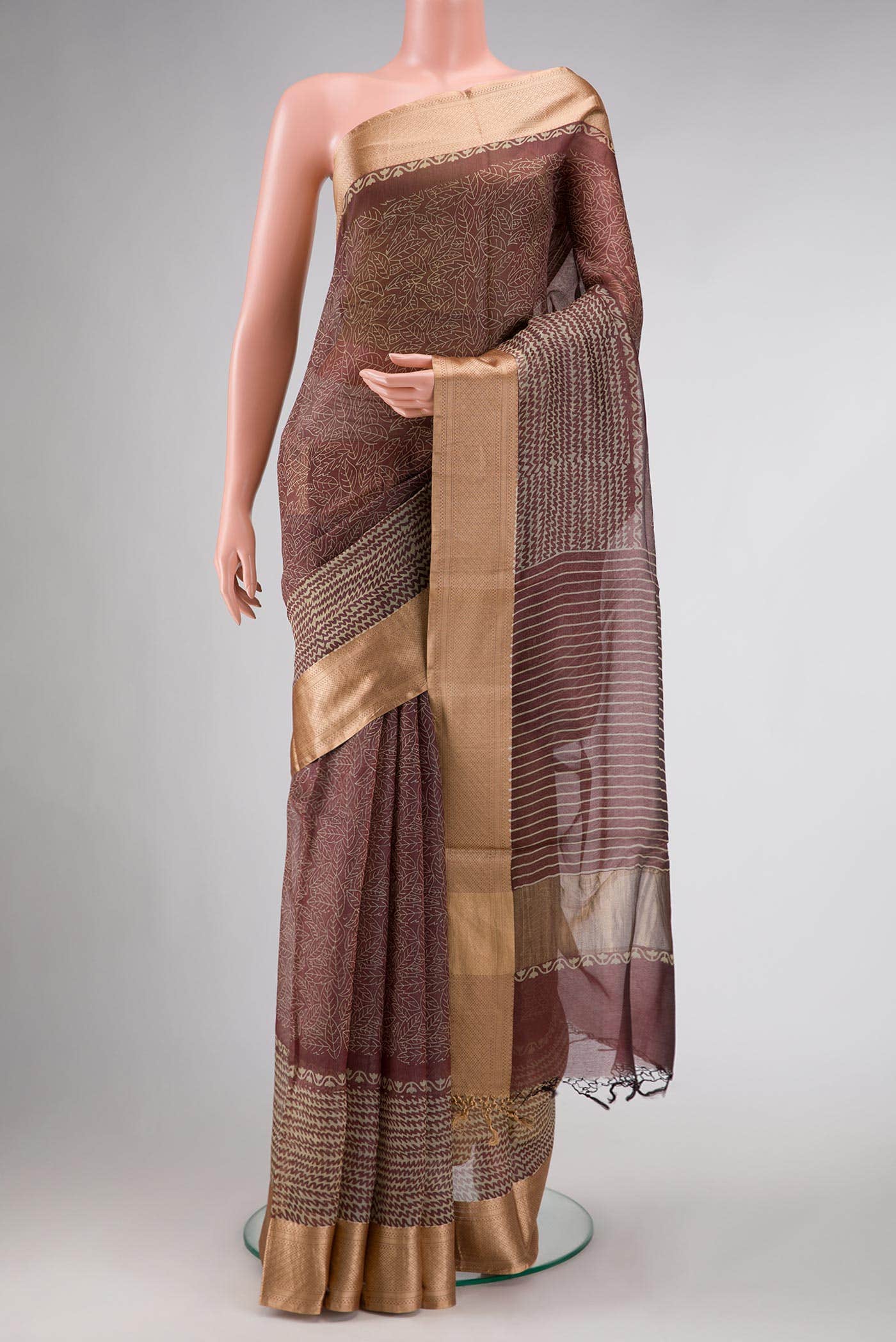 Maroon Organza Silk Saree