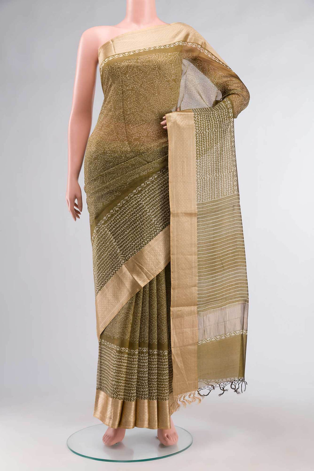 Mehandi Green Organza Silk Saree