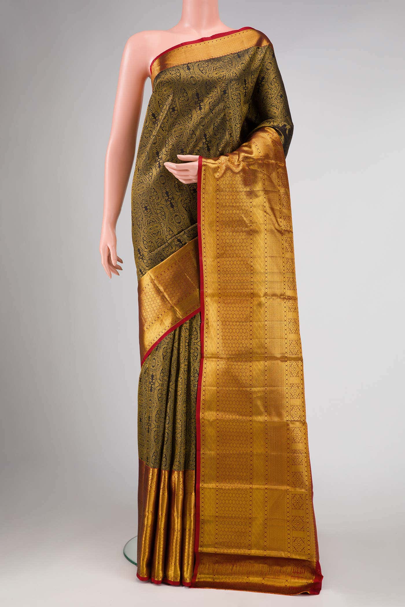 Black Kanchipuram Silk Saree
