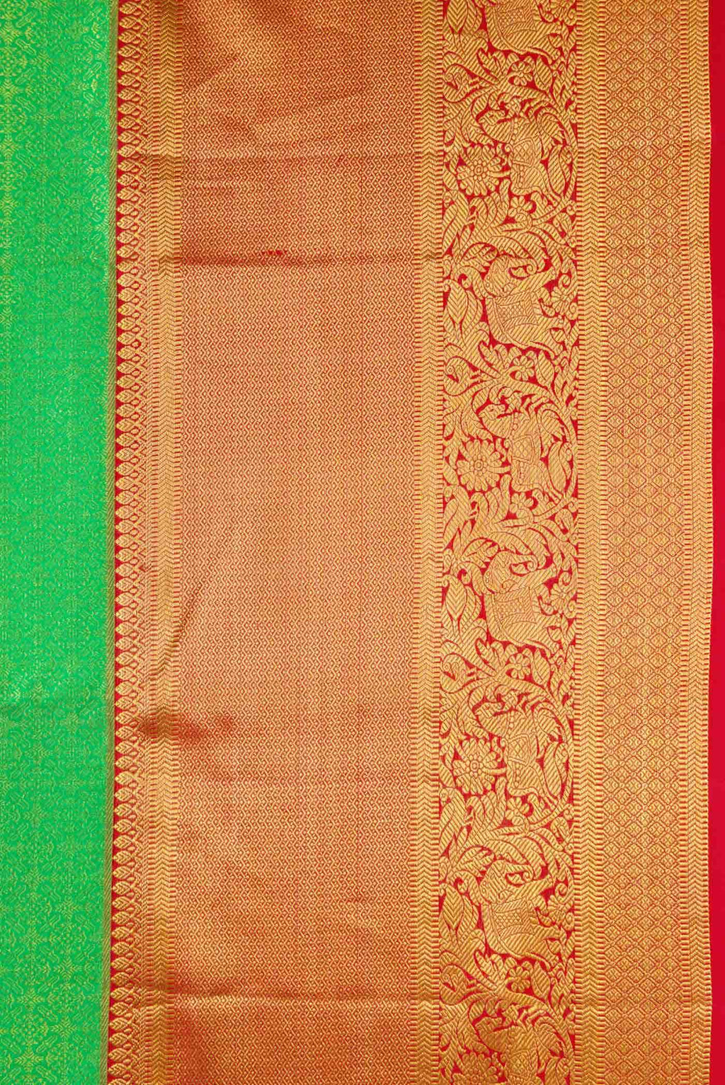 Parrot Green Kanchipuram Silk Saree