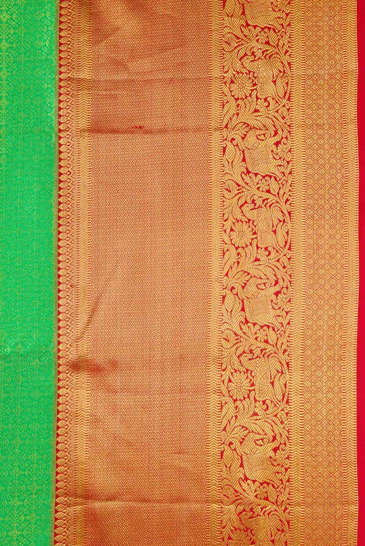 Parrot Green Kanchipuram Silk Saree
