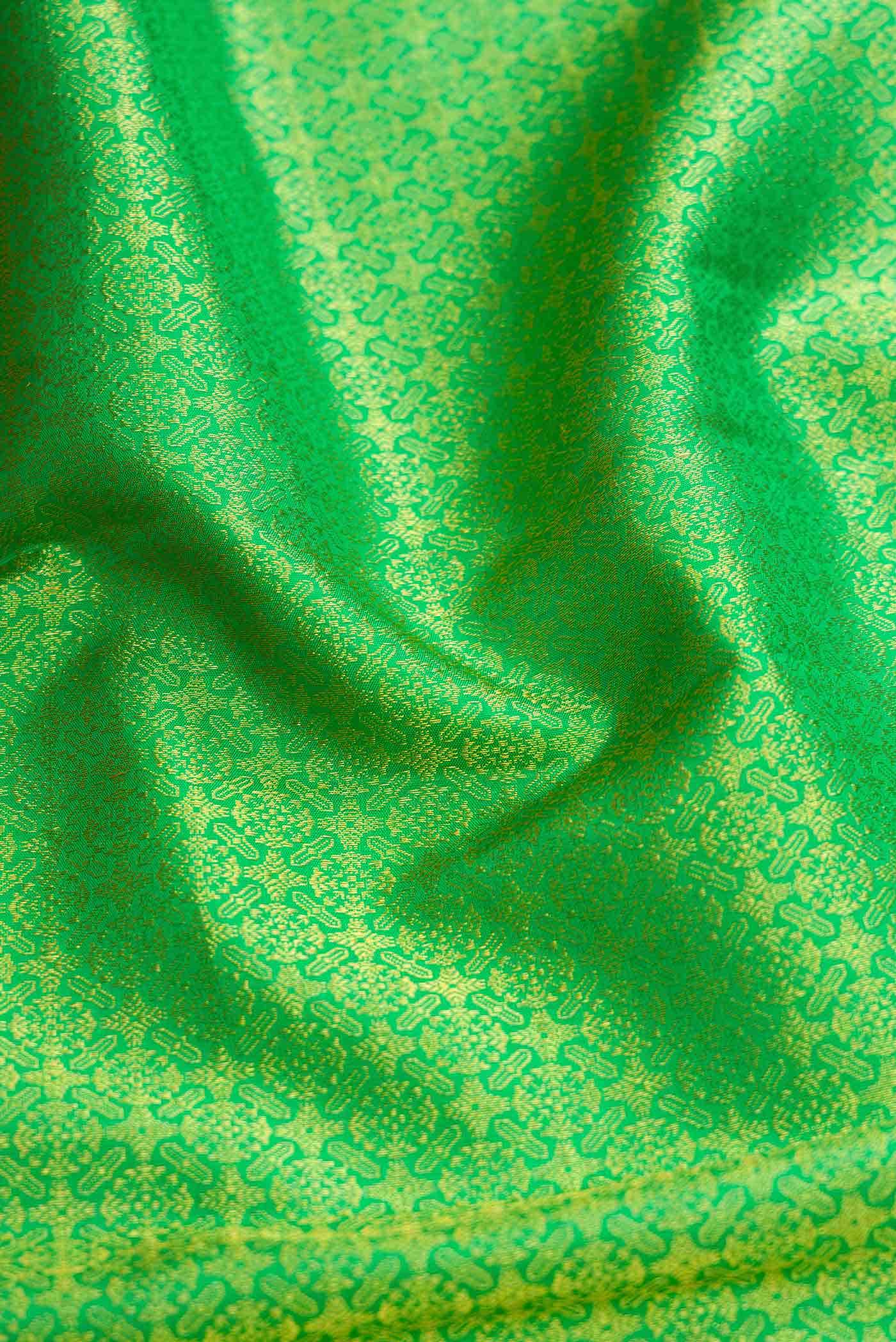 Parrot Green Kanchipuram Silk Saree