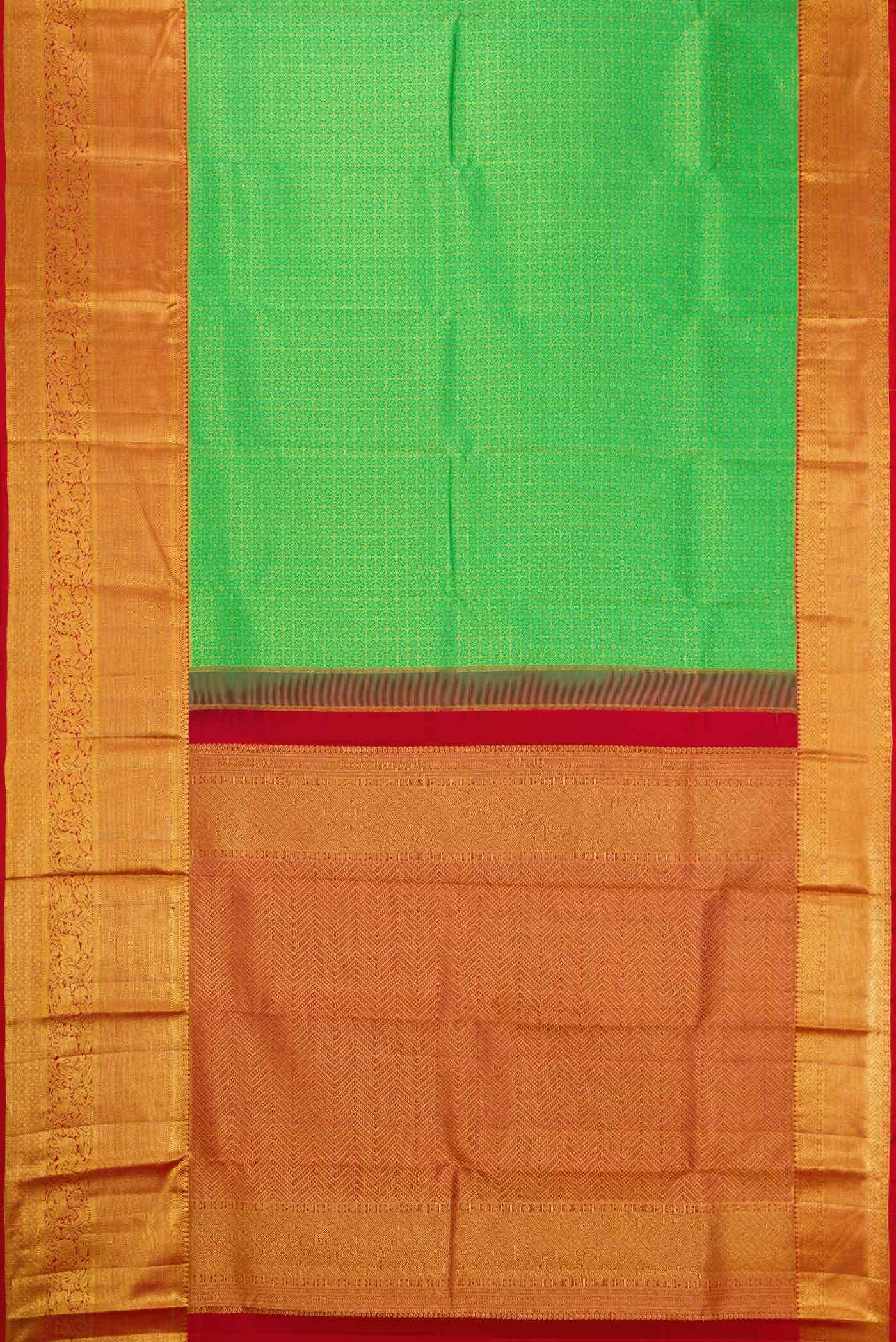 Parrot Green Kanchipuram Silk Saree