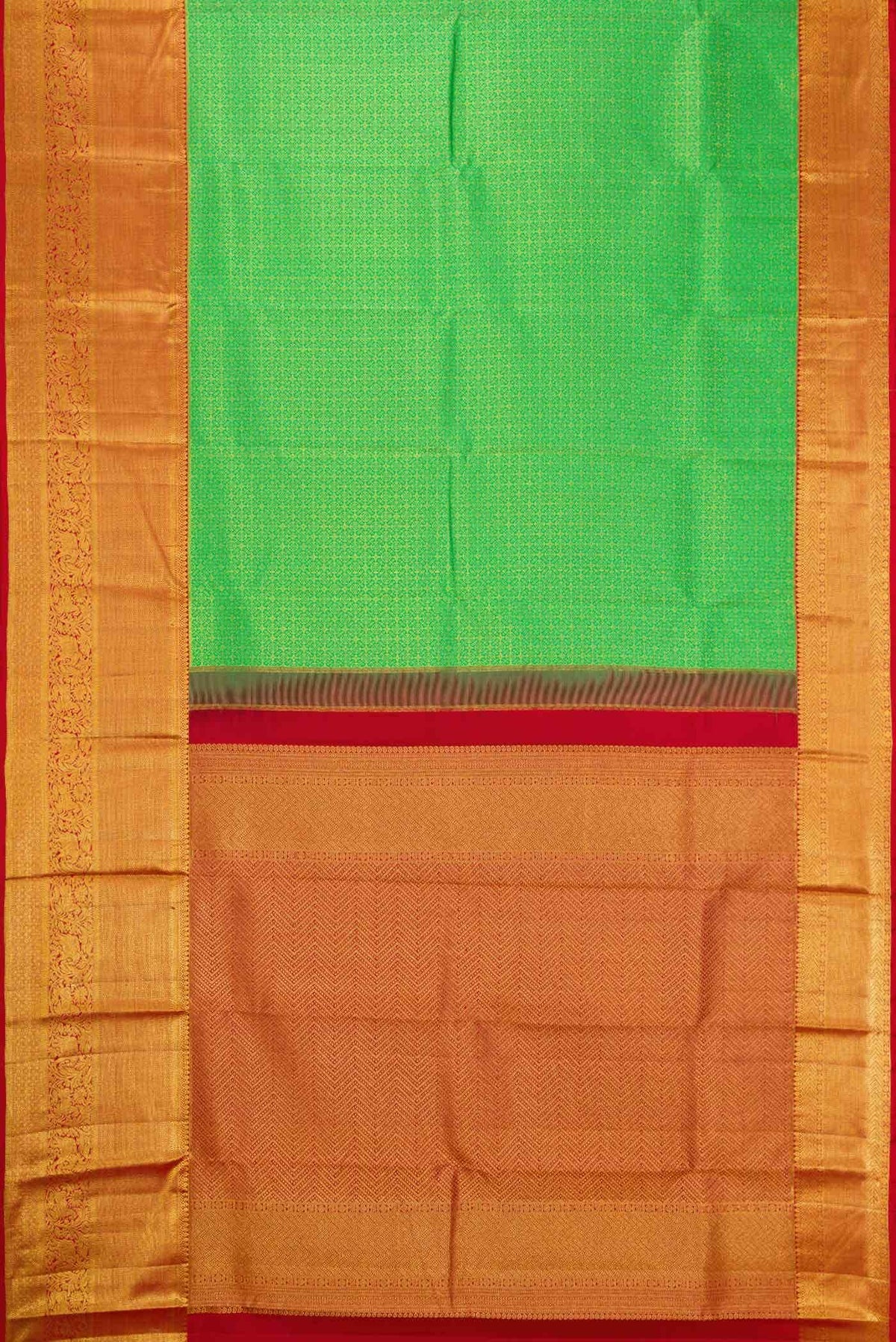 Parrot Green Kanchipuram Silk Saree