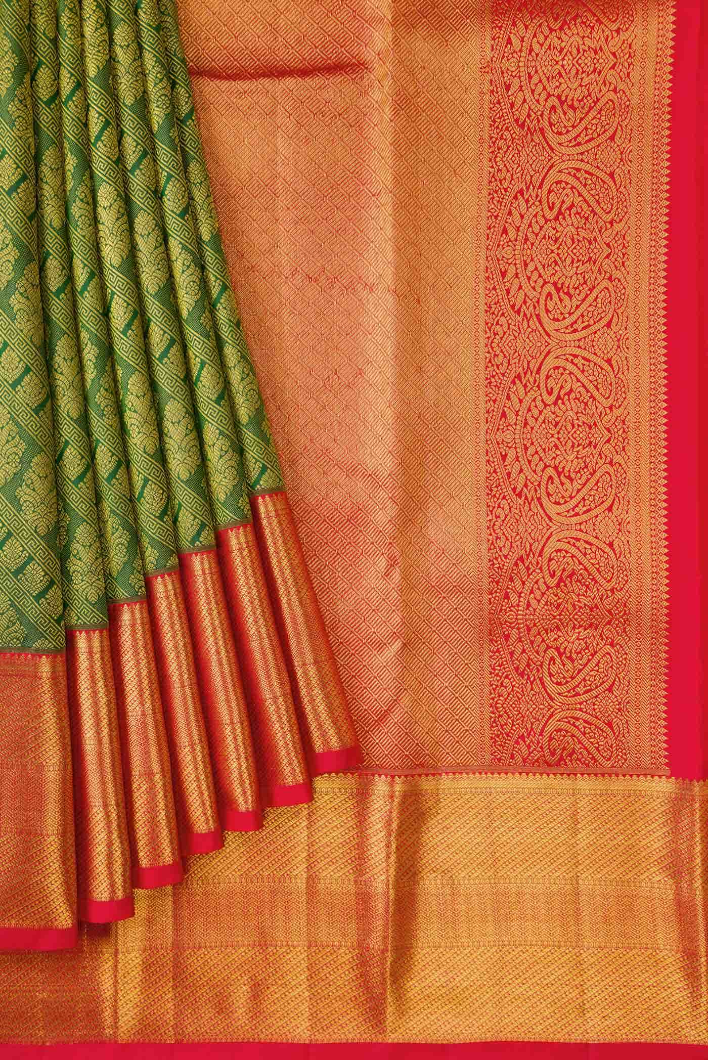 Green Dual Tone Kanchipuram Silk Saree