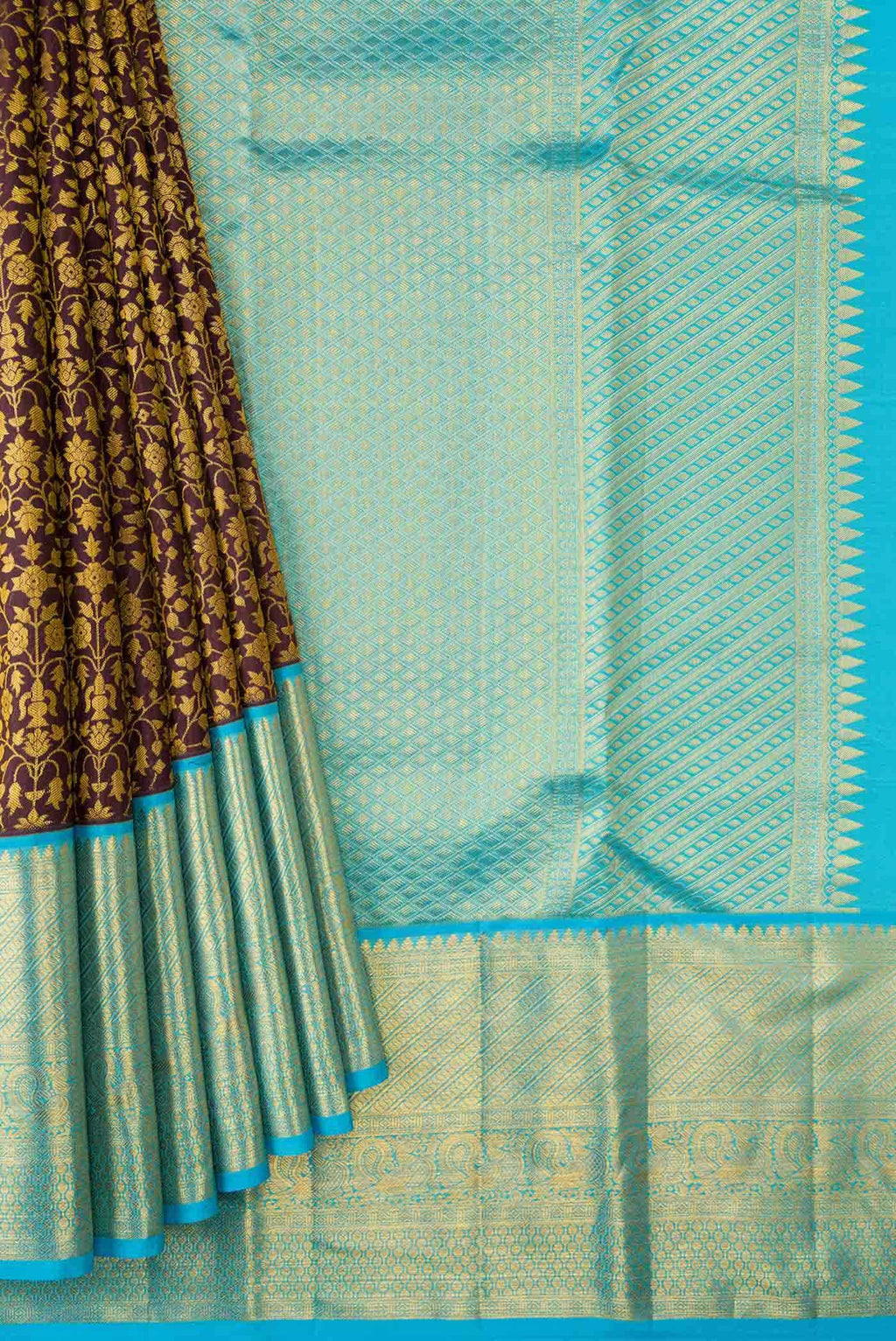 Burgundy Dual Tone Kanchipuram Silk Saree