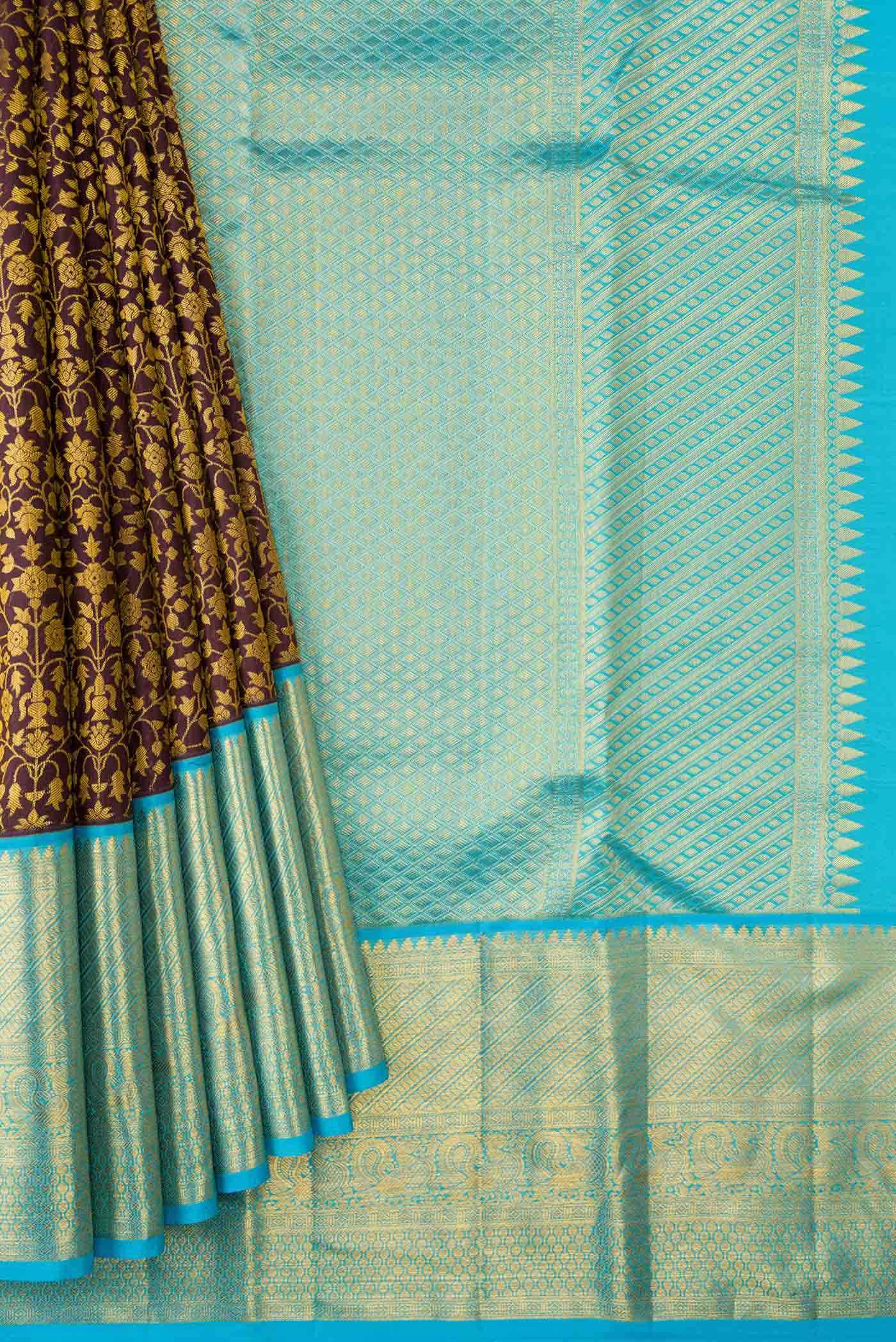 Burgundy Dual Tone Kanchipuram Silk Saree
