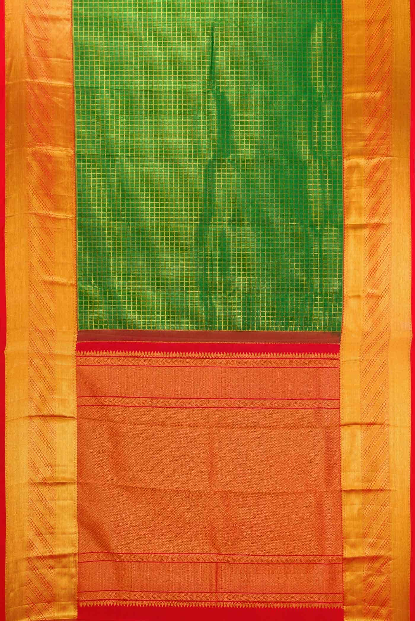 Green Dual Tone Kanchipuram Silk Saree