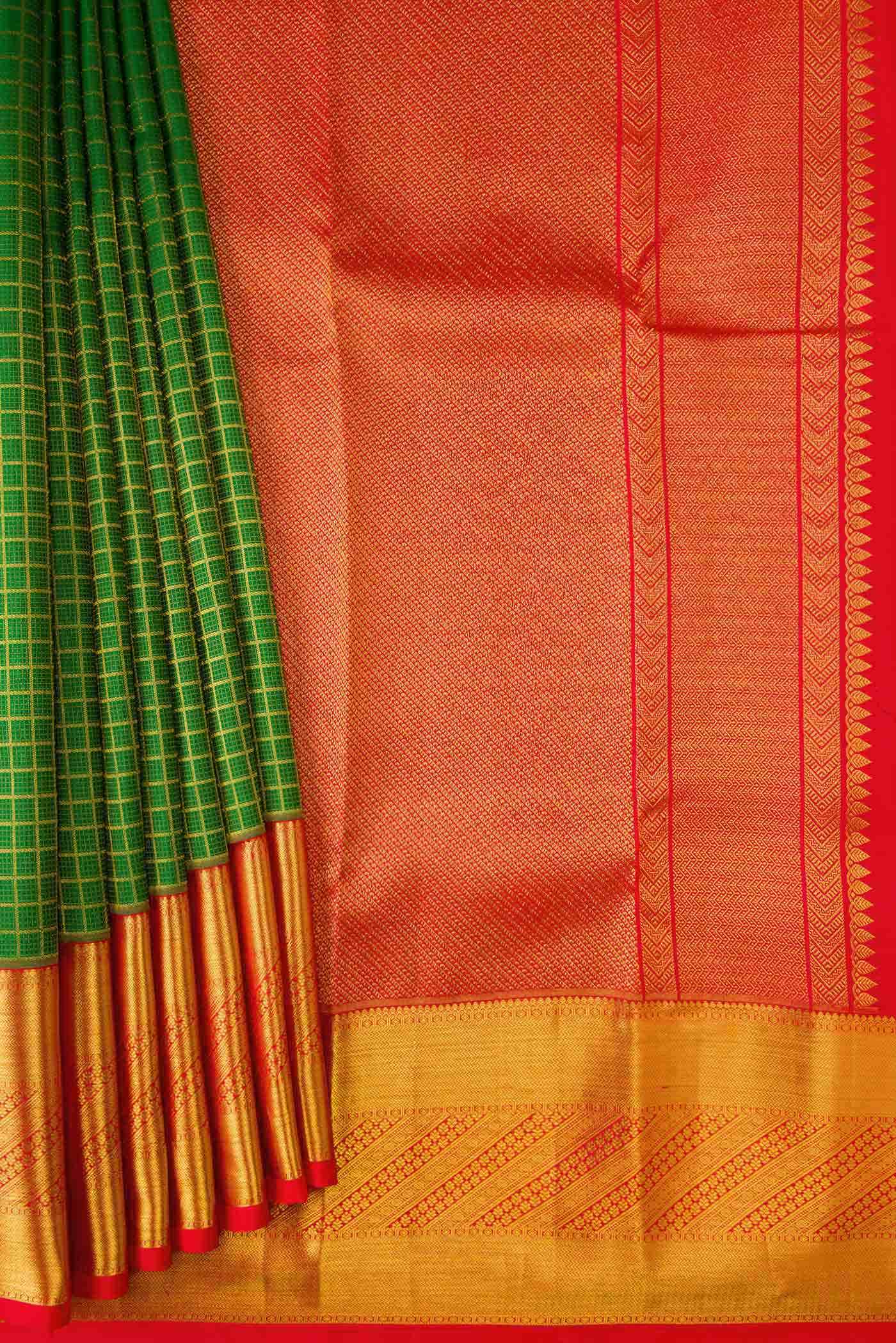 Green Dual Tone Kanchipuram Silk Saree