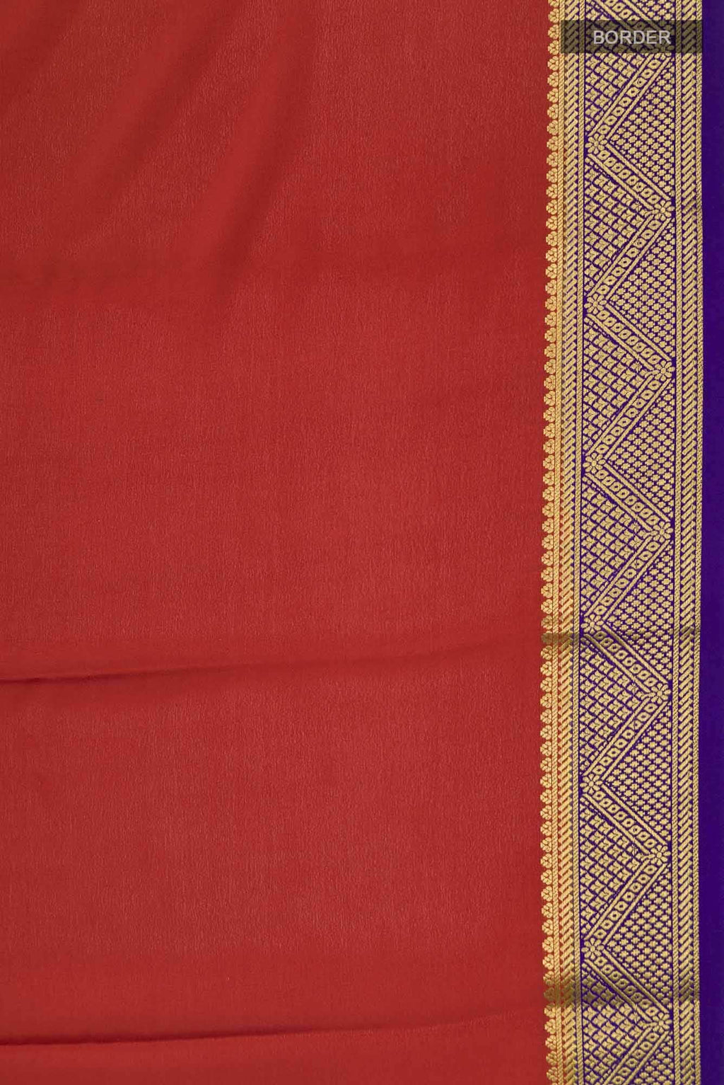 Brick Orange Mysore Crepe Saree