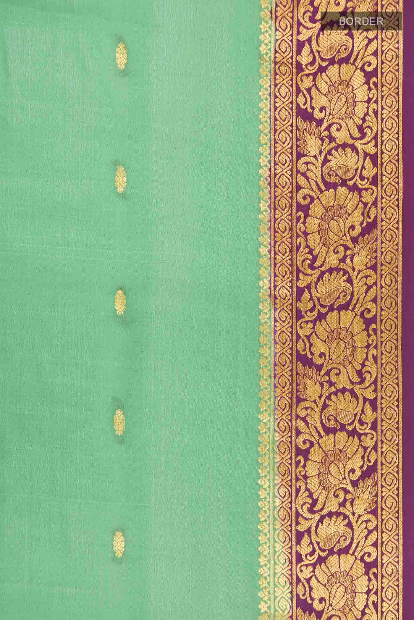 Green Mysore Crepe Saree