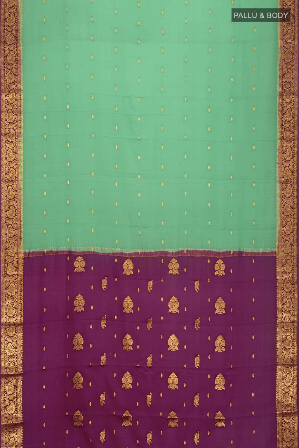 Green Mysore Crepe Saree