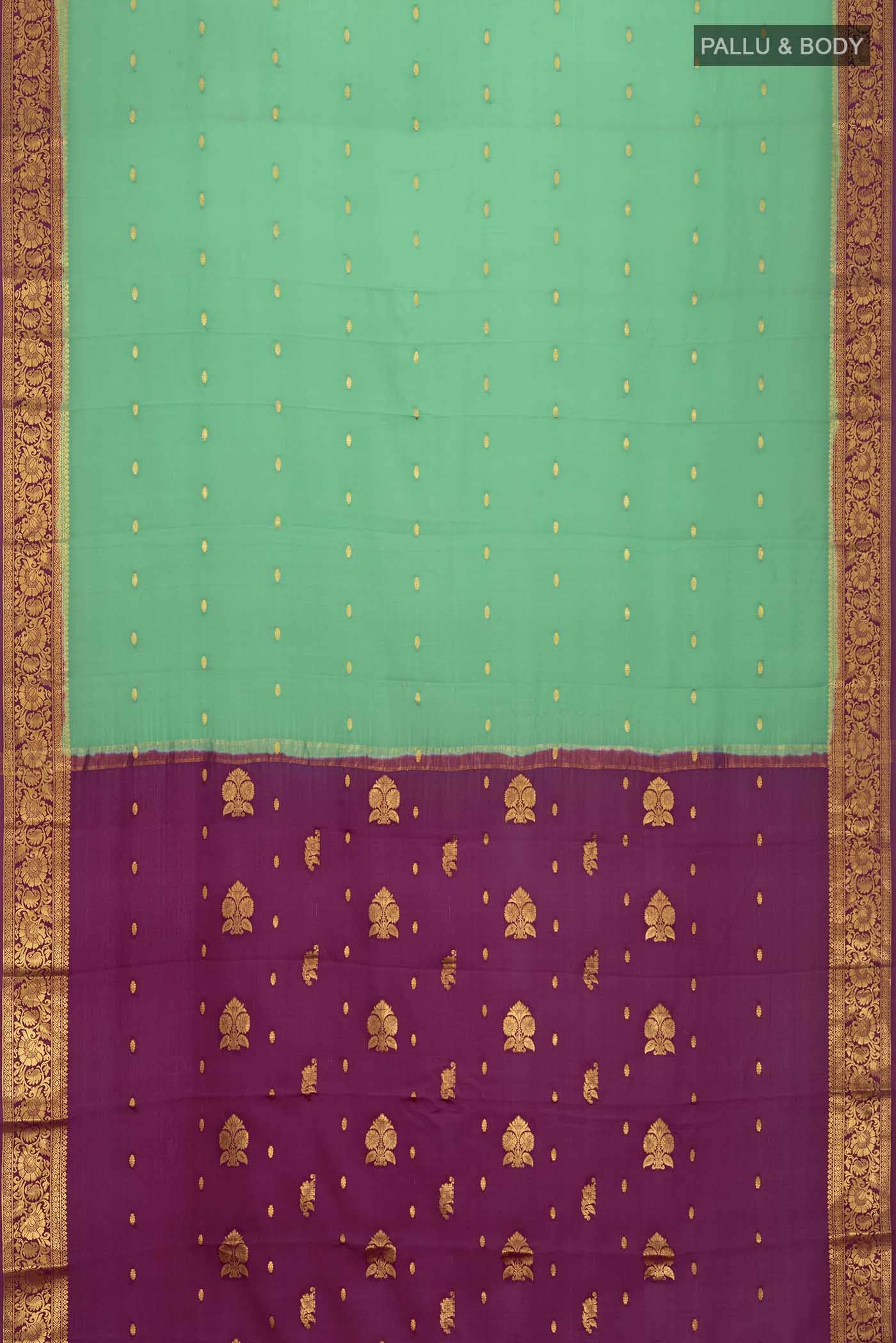 Green Mysore Crepe Saree