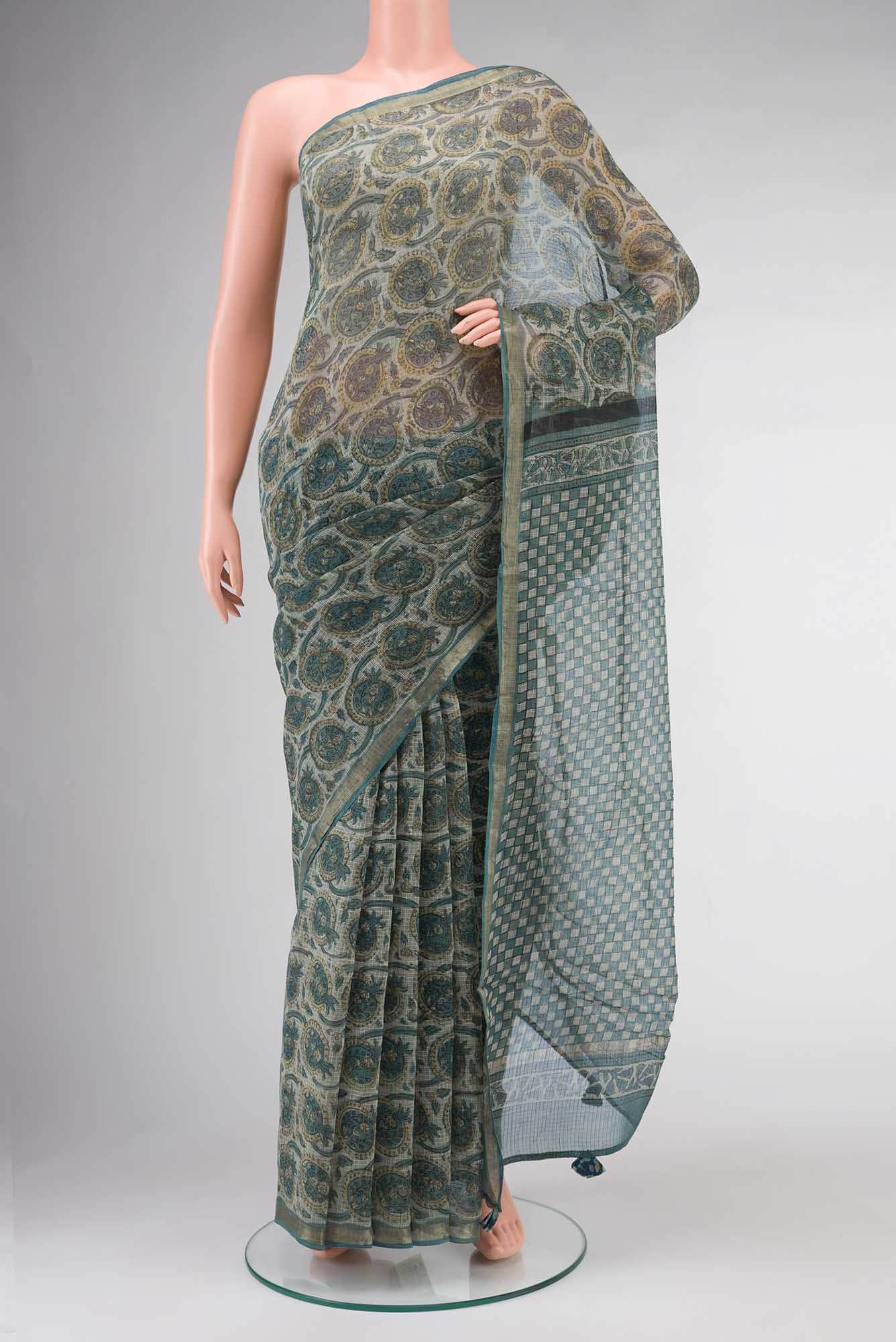 Green Kota Cotton Saree
