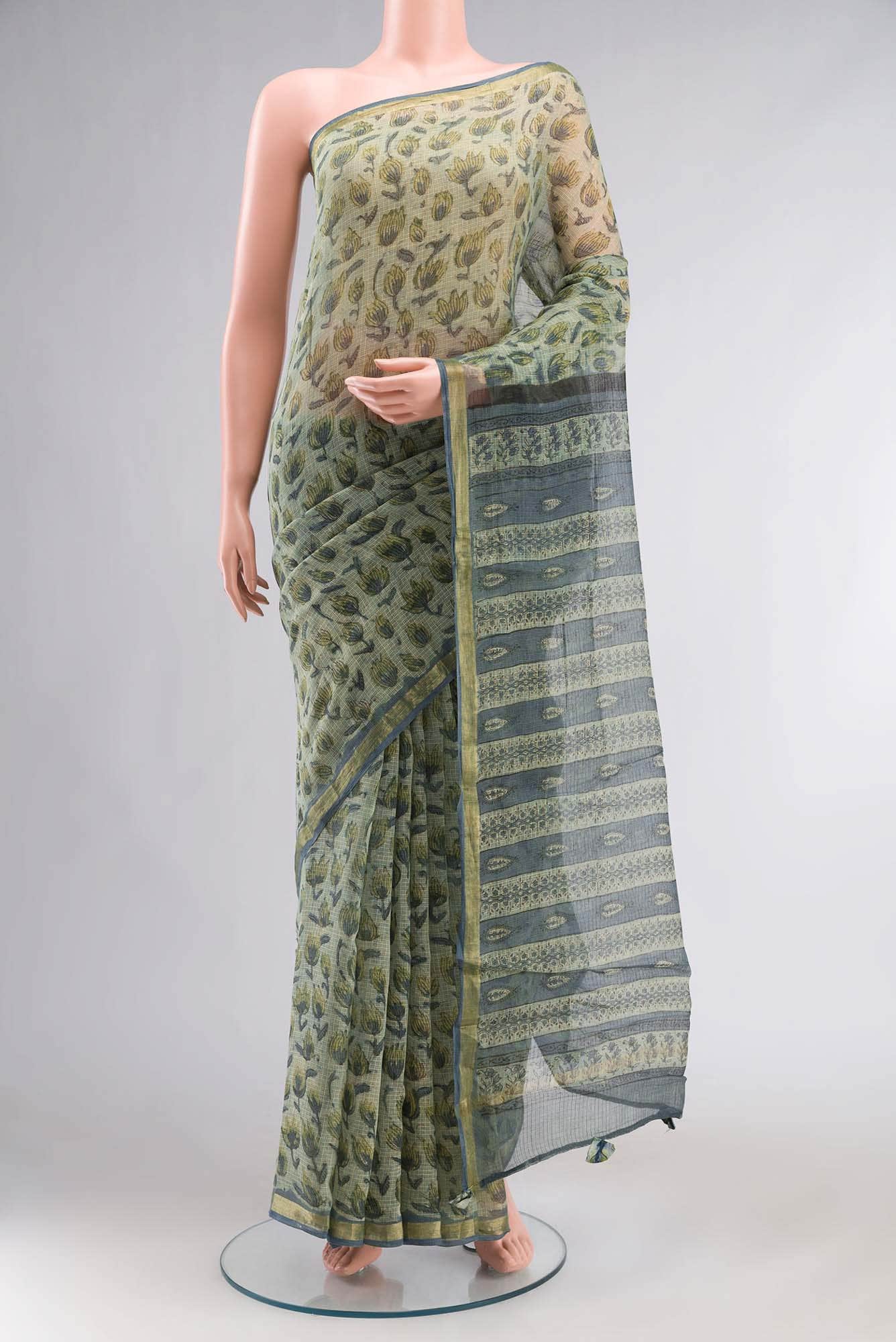 Green Kota Cotton Saree