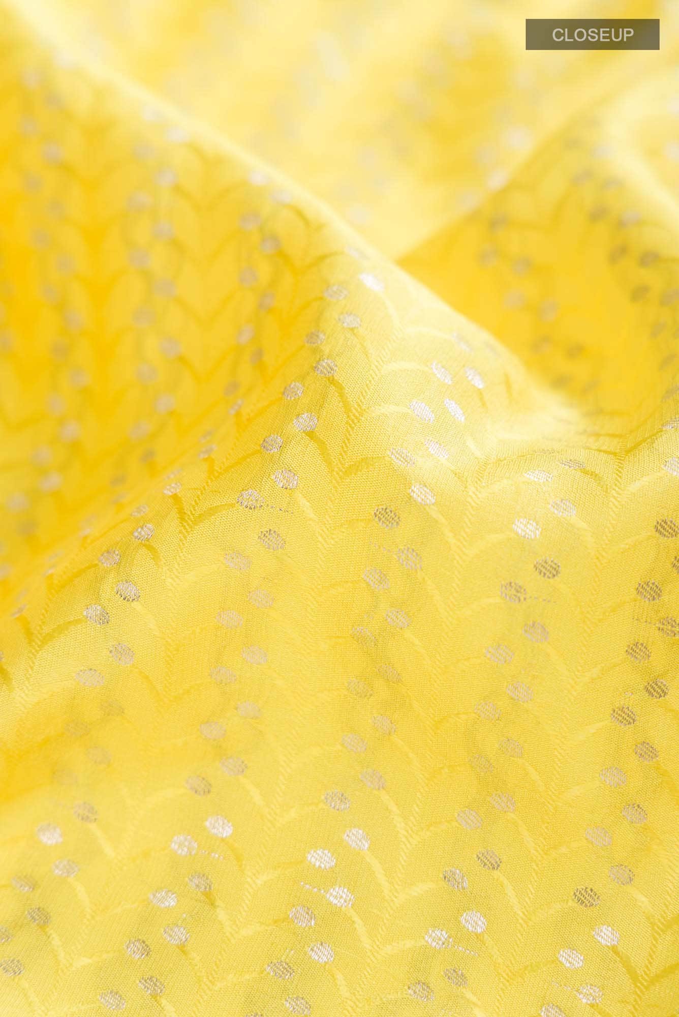 Yellow Mysore Crepe Saree