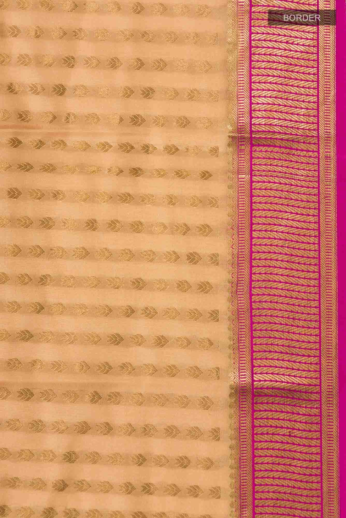 Beige Mysore Crepe Saree