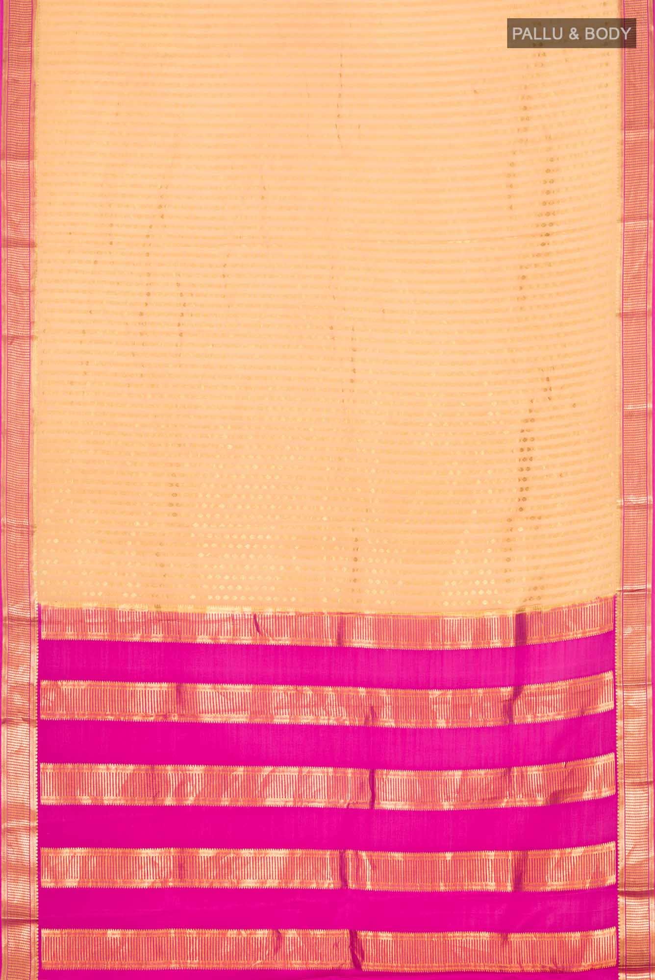 Beige Mysore Crepe Saree
