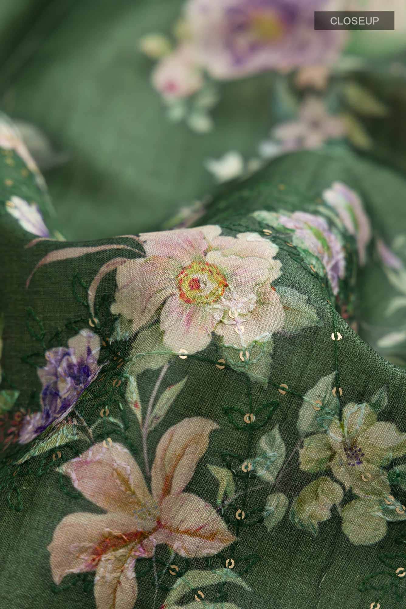 Green Tussar Silk Saree