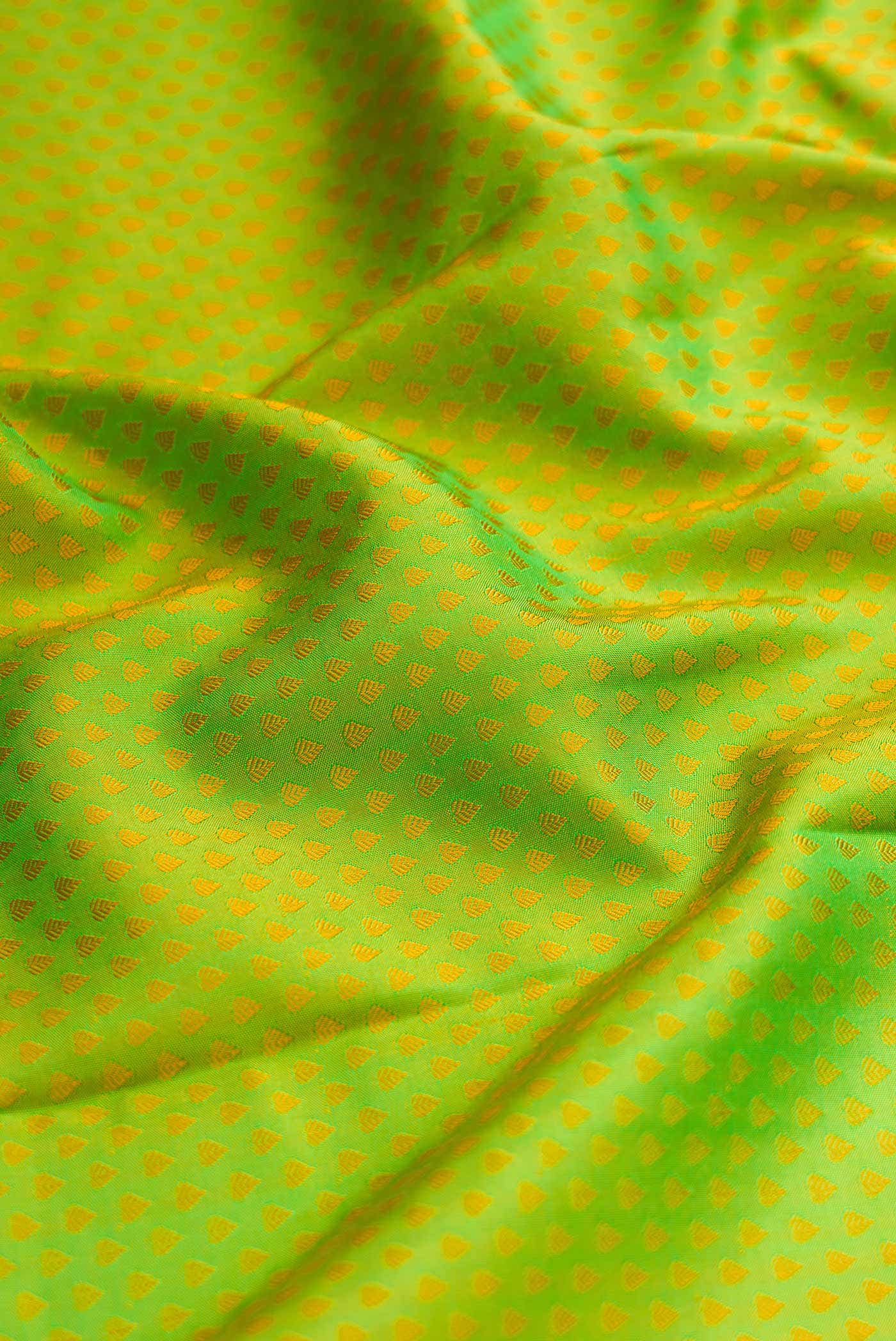 Parrot Green Dual Tone Kanchipuram Silk Saree
