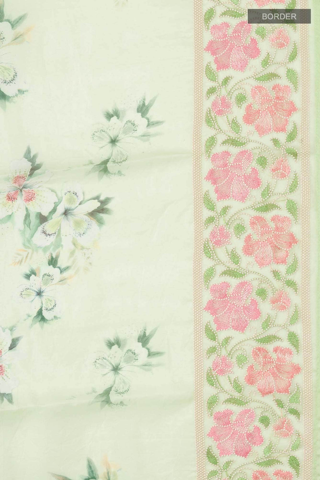 Pista Green Organza Silk Saree