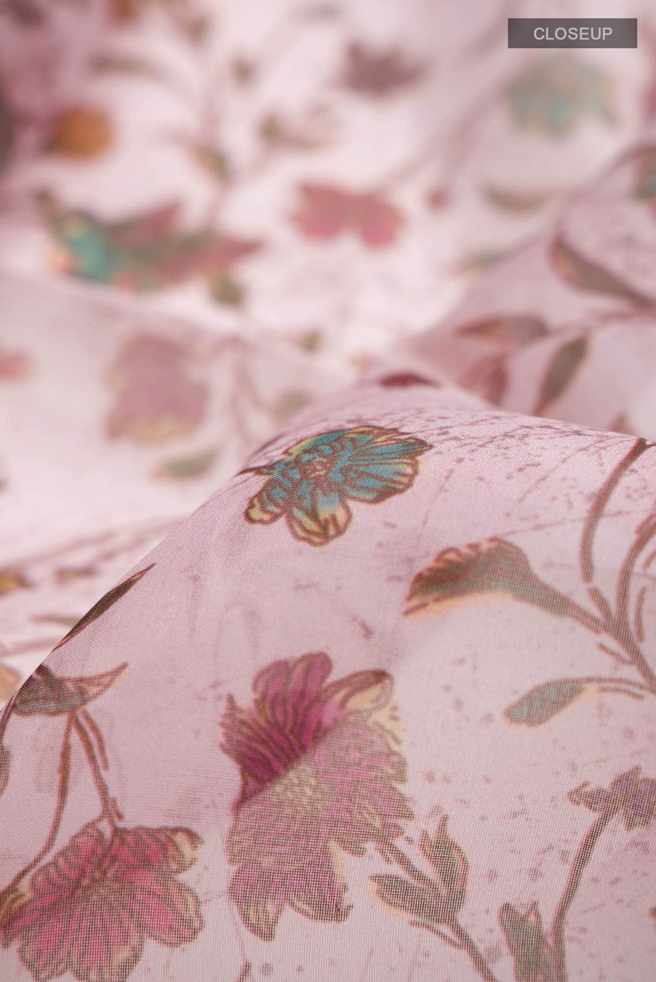 Pink Organza Silk Saree